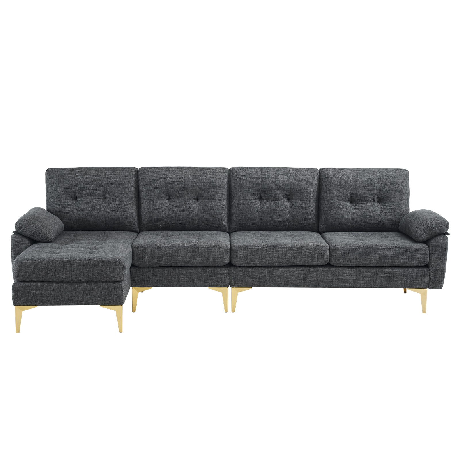 Outopee LO1G52003705+06 111.8-in W Modern Gray Sectional with Slipcover