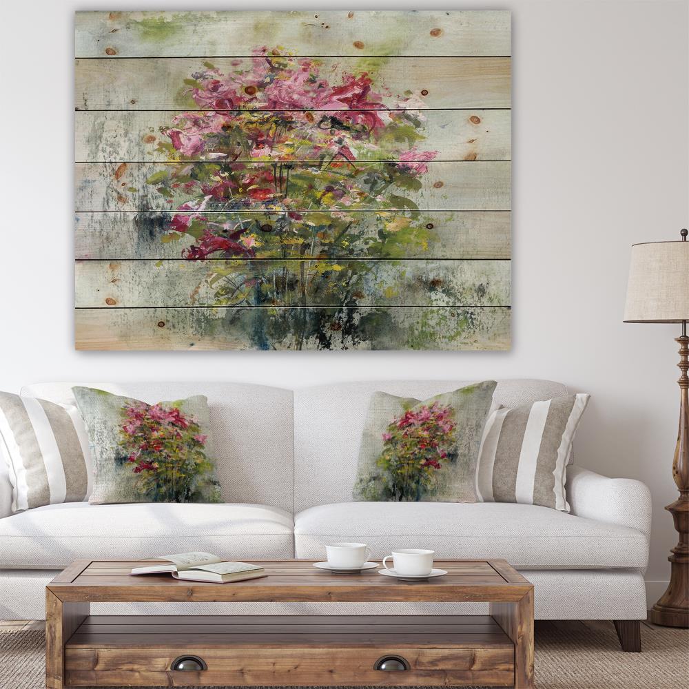 Designart 36-in H x 46-in W Floral Wood Print in the Wall Art ...