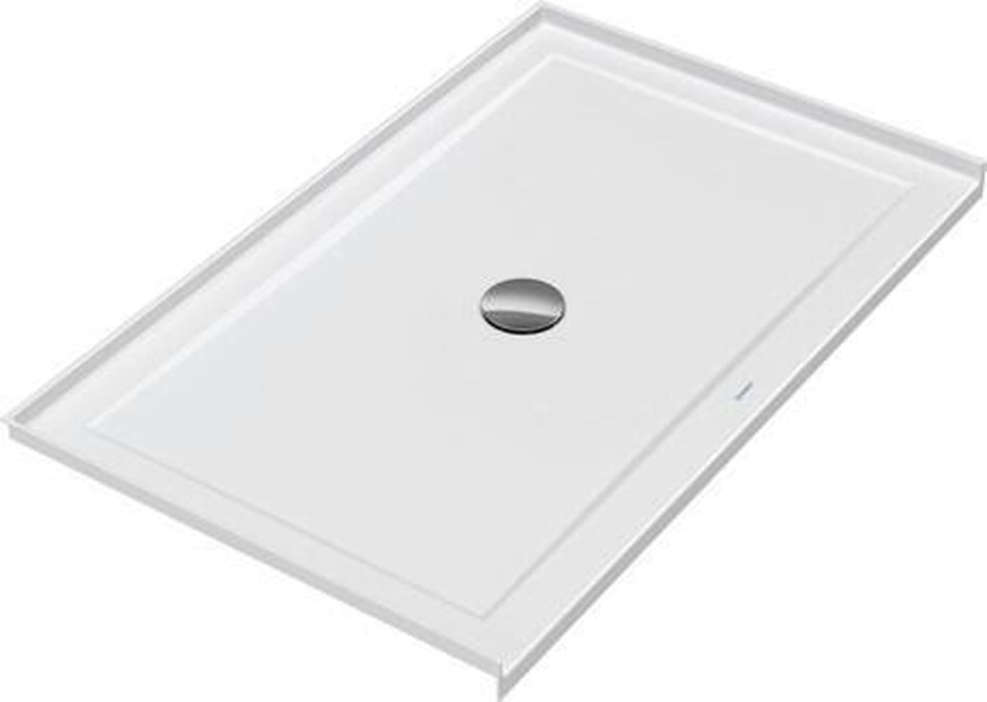 Duravit 720253000000090 Architec 48 in. L x 30 in. W Alcove Shower Pan Base with Center Drain in White