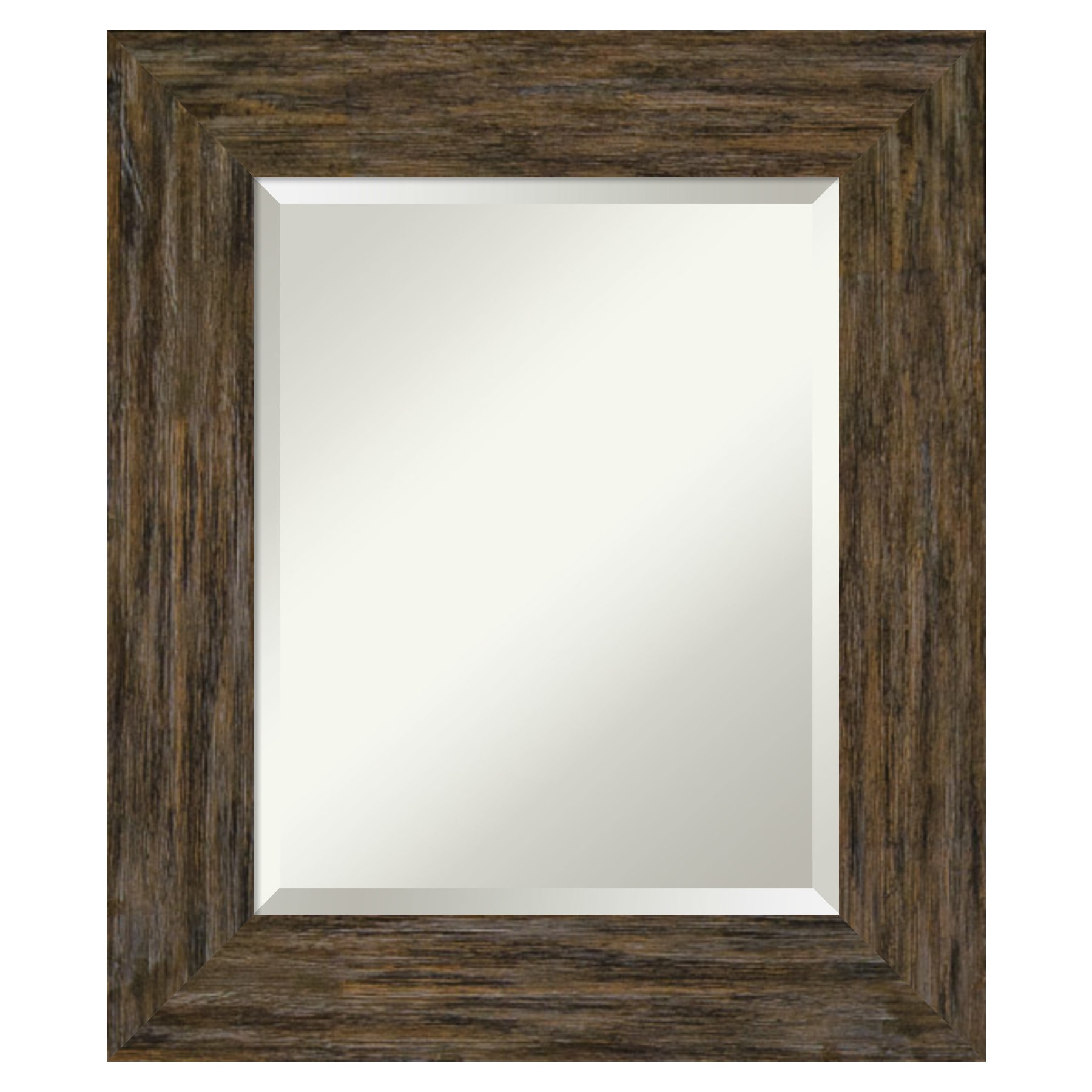 Amanti Art DSW4094169 Fencepost 23-in x 27-in Framed Rectangle Bathroom Vanity Mirror ( Distressed Brown )