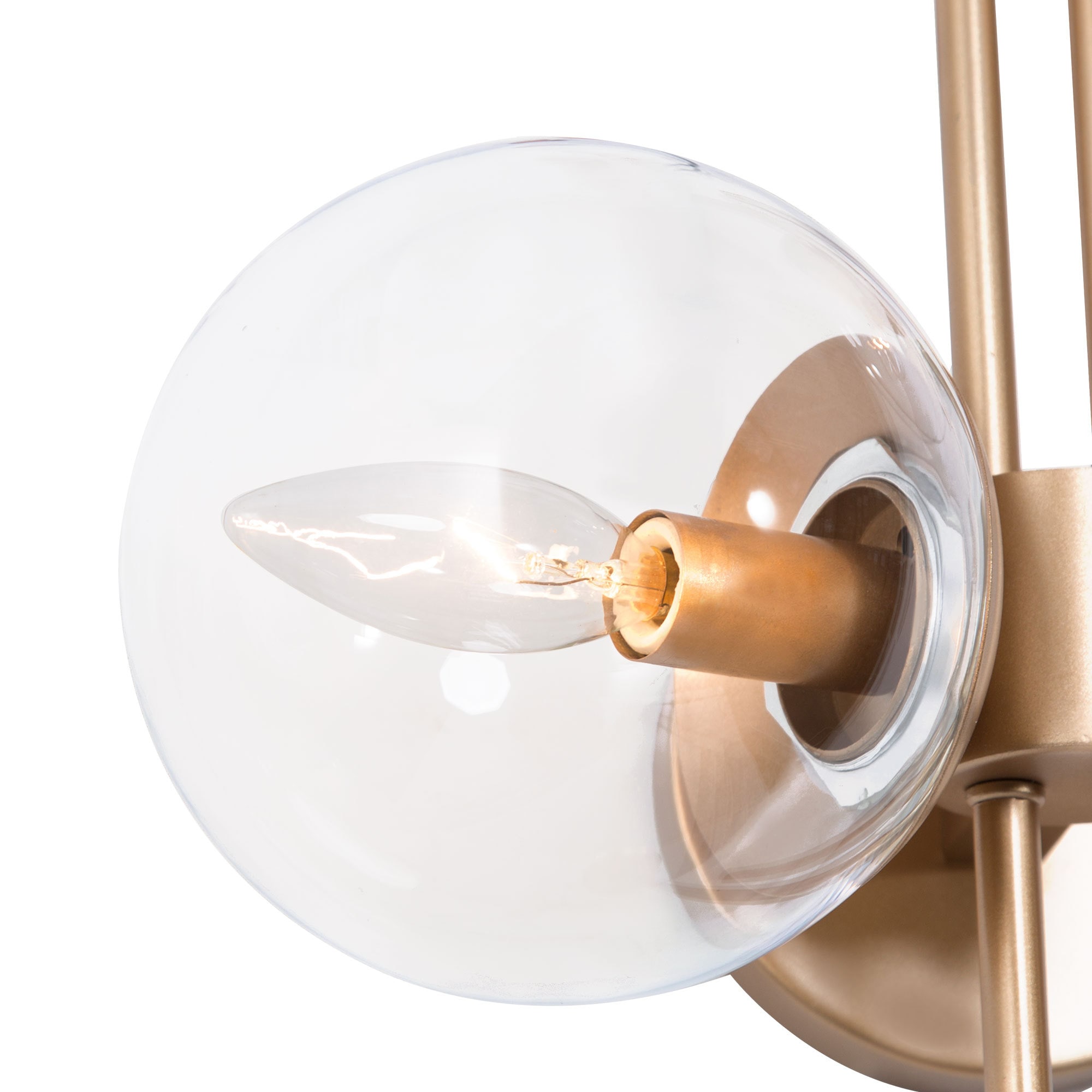 LNC Ellan 12-in W 3-Light Matte Gold and Clear Glass Globe Modern
