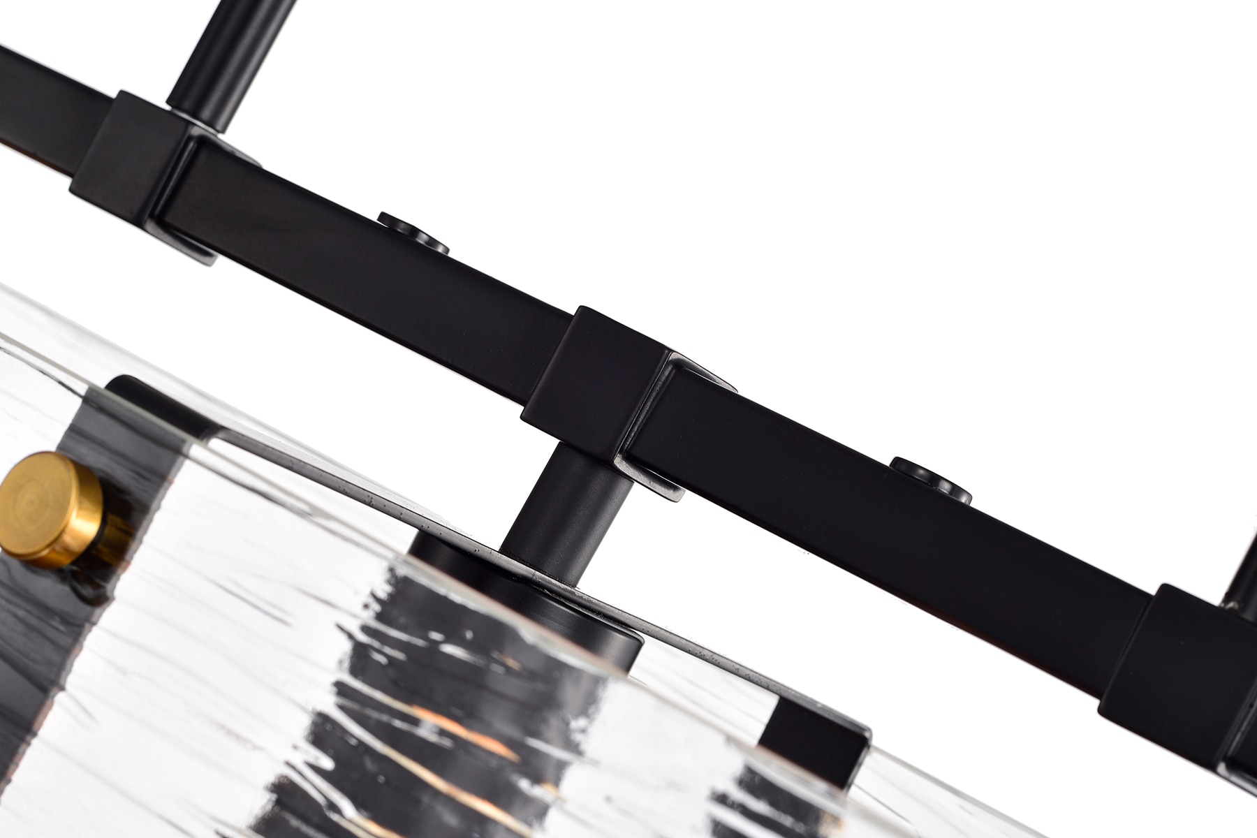 Elegant 30" Gold Linear Chandelier with Strie Glass - LED Compatible