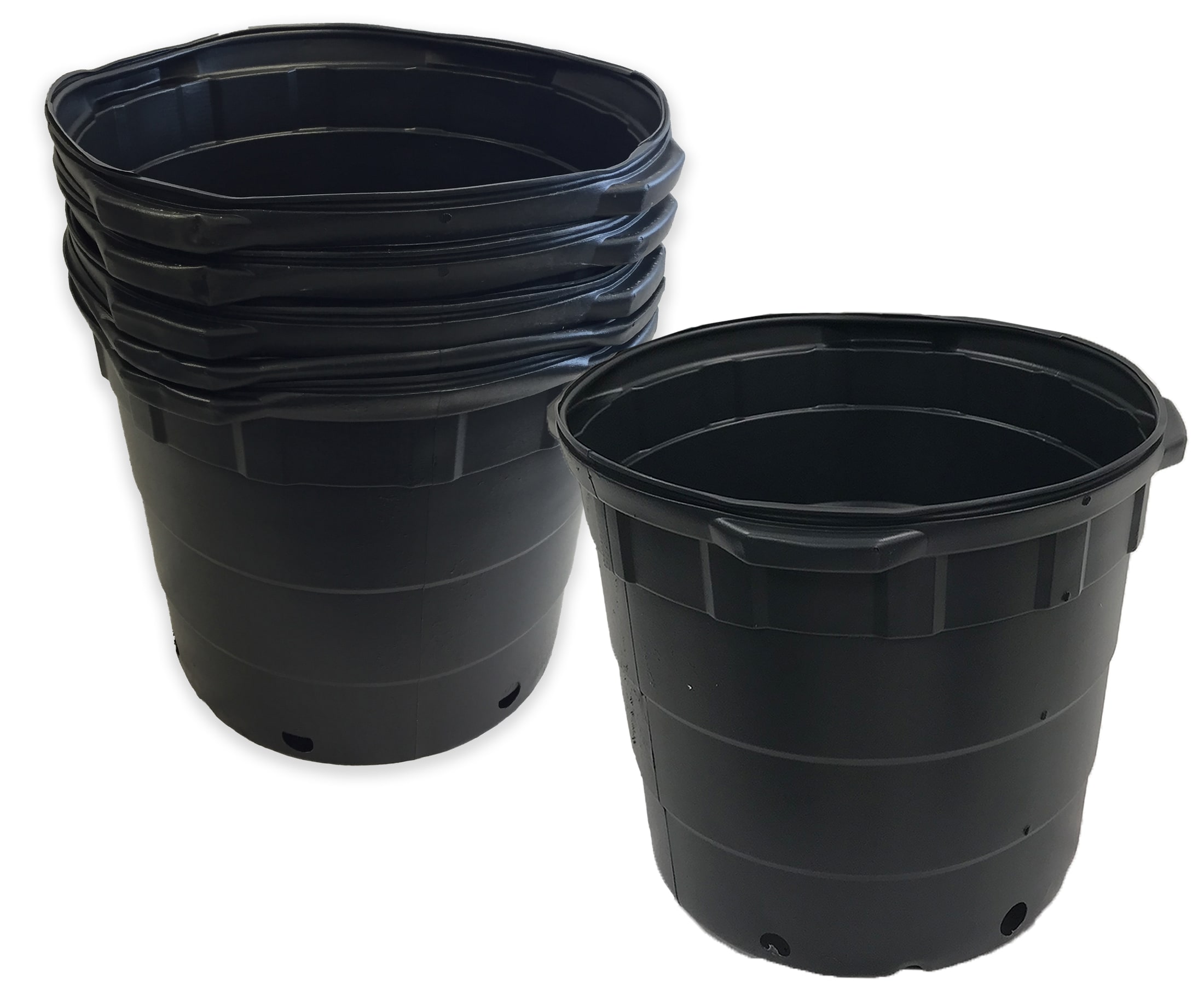 Viagrow VHPP1000-5 5 -Pack Round 14.0-in W Large Black HDPE Indoor/Outdoor Nursery planter with Drainage Holes