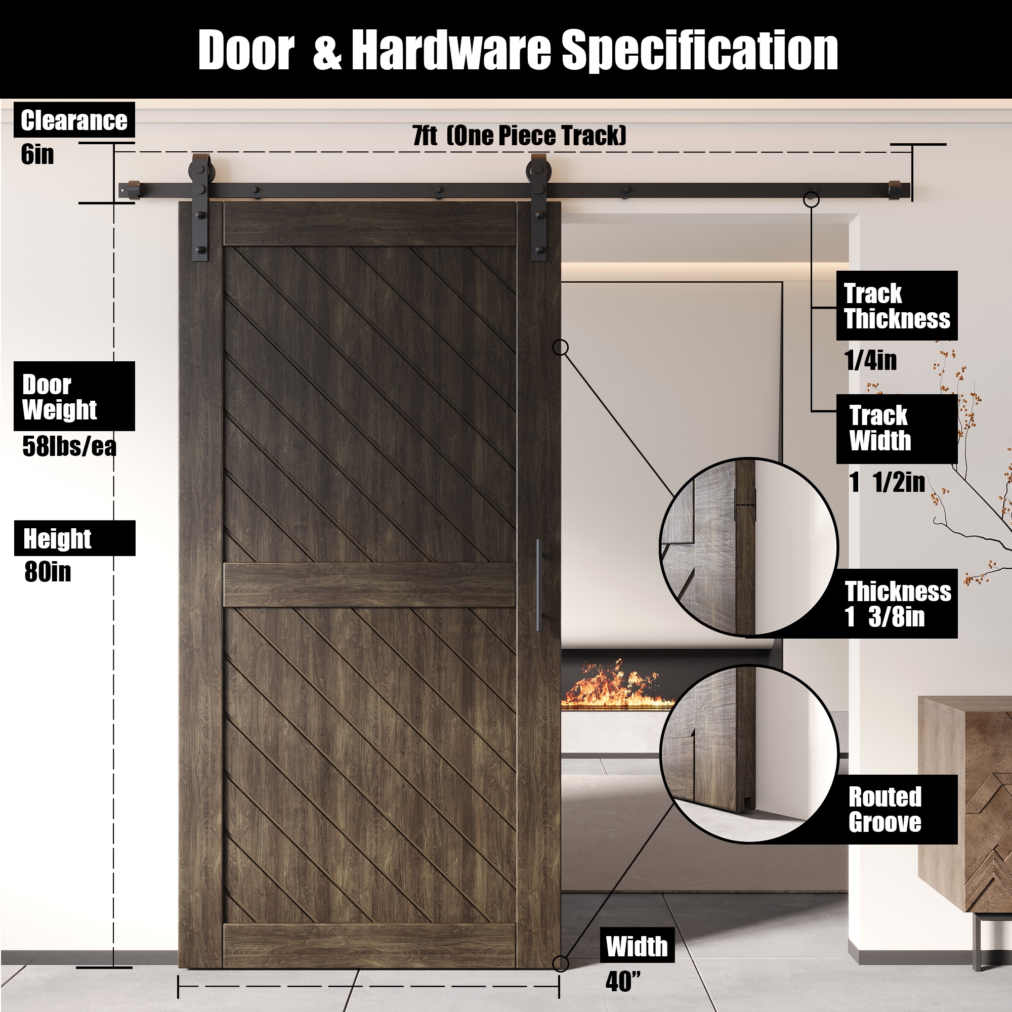HOMACER YT1H084C-XT2-4080-EB Barn-Doors - View #2