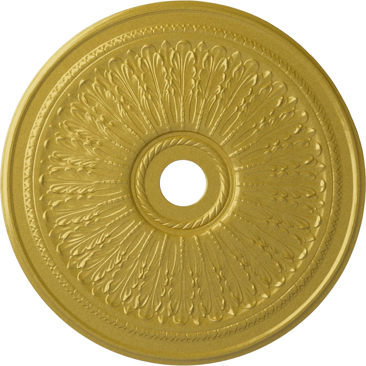 Ekena Millwork CM29OARGS Oakleaf 29.125-in W x 29.125-in L Painted Rich Gold Polyurethane Whole Ceiling Medallion