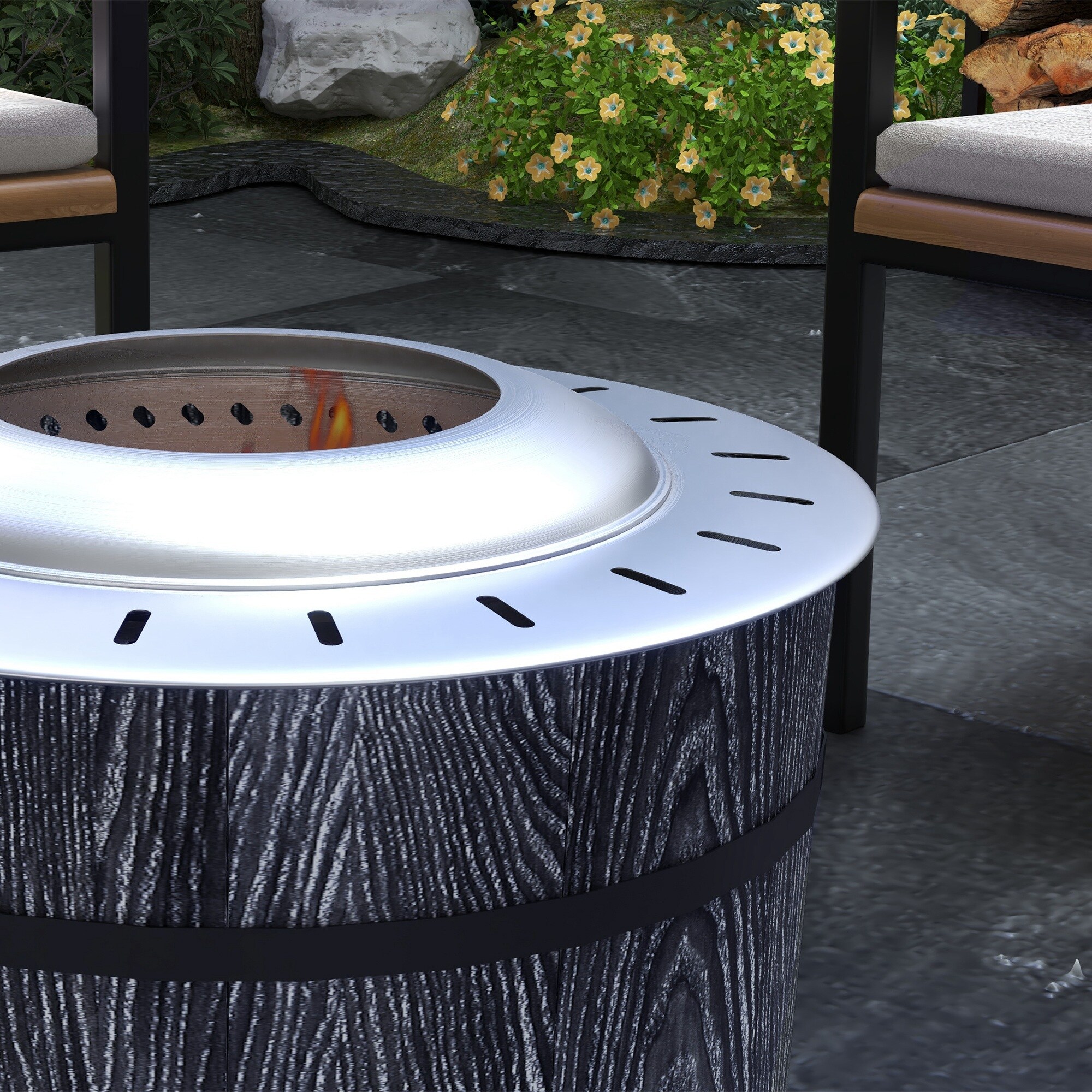 Outsunny 842-344V00BK Outdoor-Woodburning-Firepits - View #7