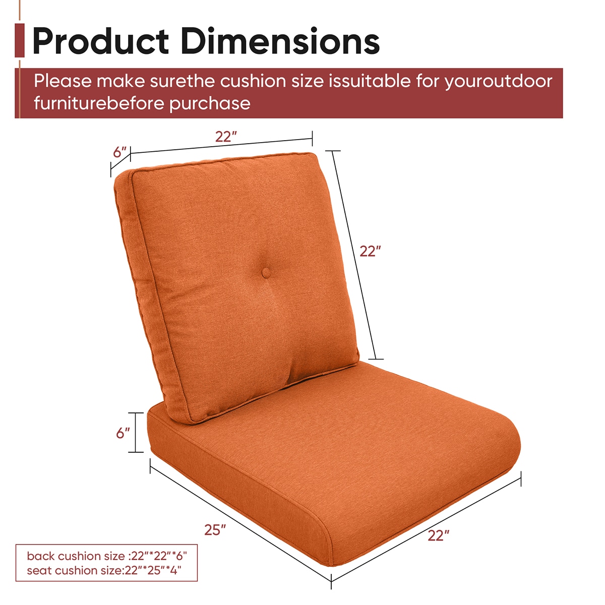 Rilyson FSZBD006-6AA Patio-Furniture-Cushions - View #3