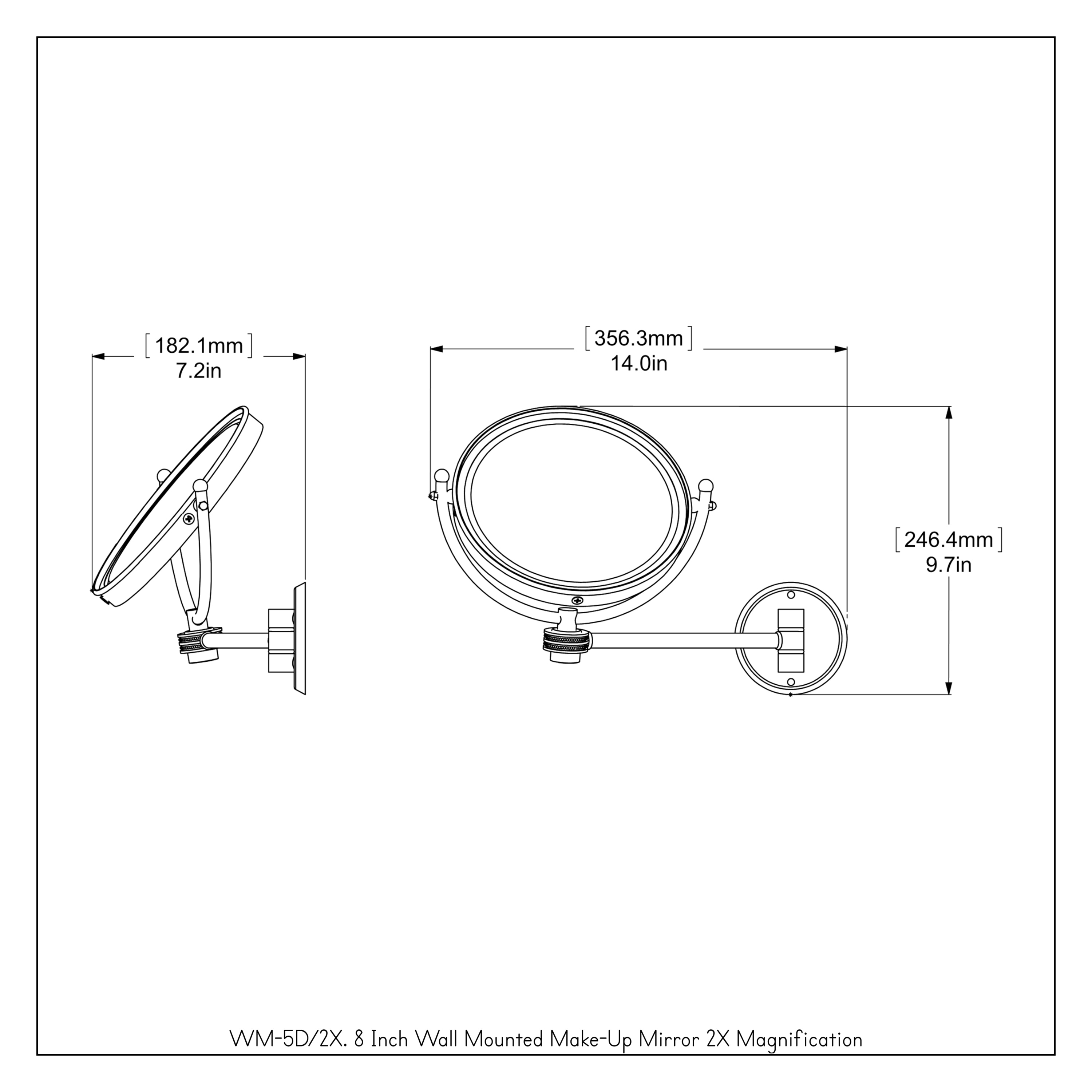 Allied Brass WM-5D/2X-BKM Makeup-Mirrors - View #3