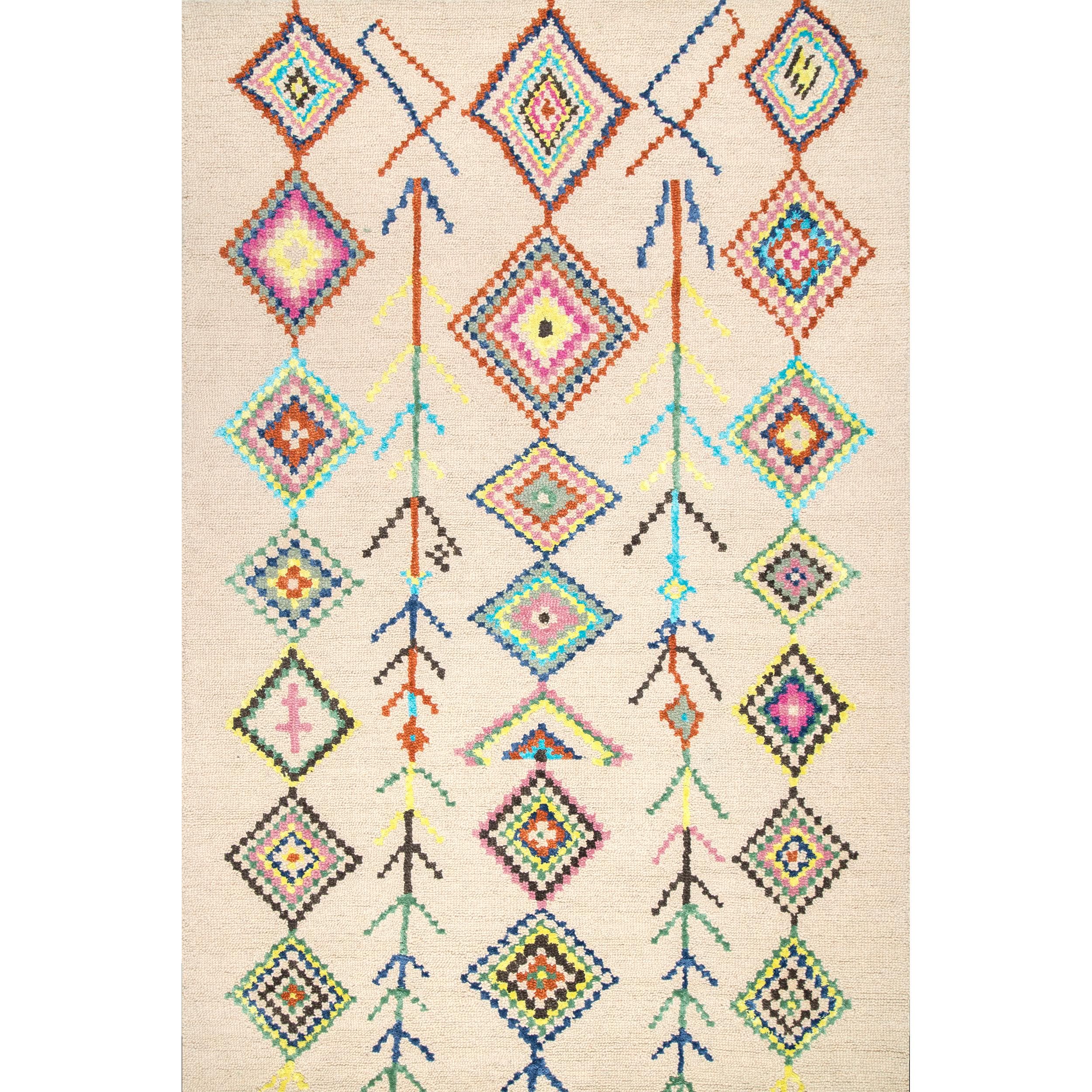 nuLOOM MJSM18A-606R Belini 6 x 6 (ft) Tufted Wool Ivory Round Indoor Geometric Area rug