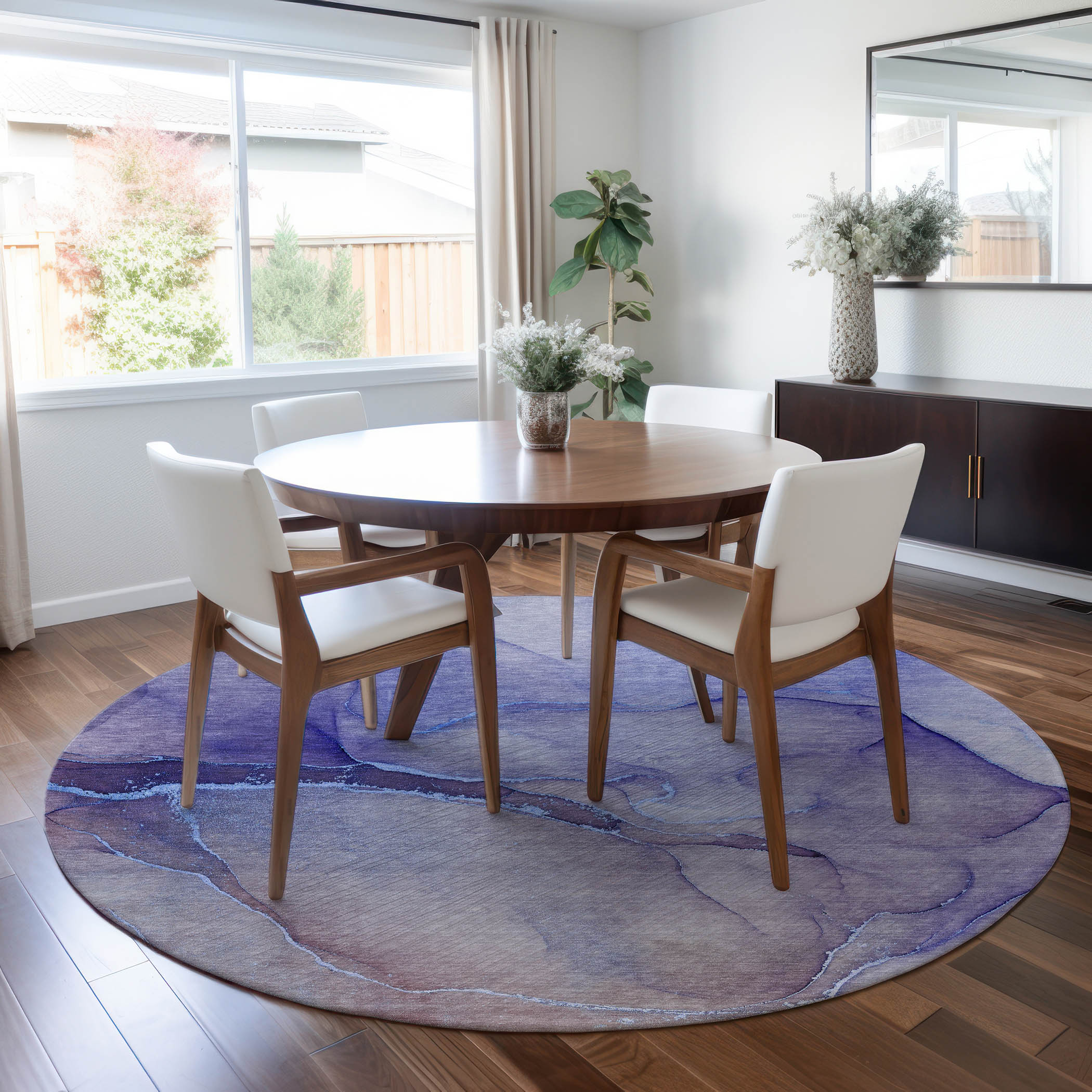 Addison Rugs ACN508NA8RO Chantille ACN508NA 8 x 8 (ft) Polyester Navy Round Indoor/Outdoor Abstract Machine washable Area rug