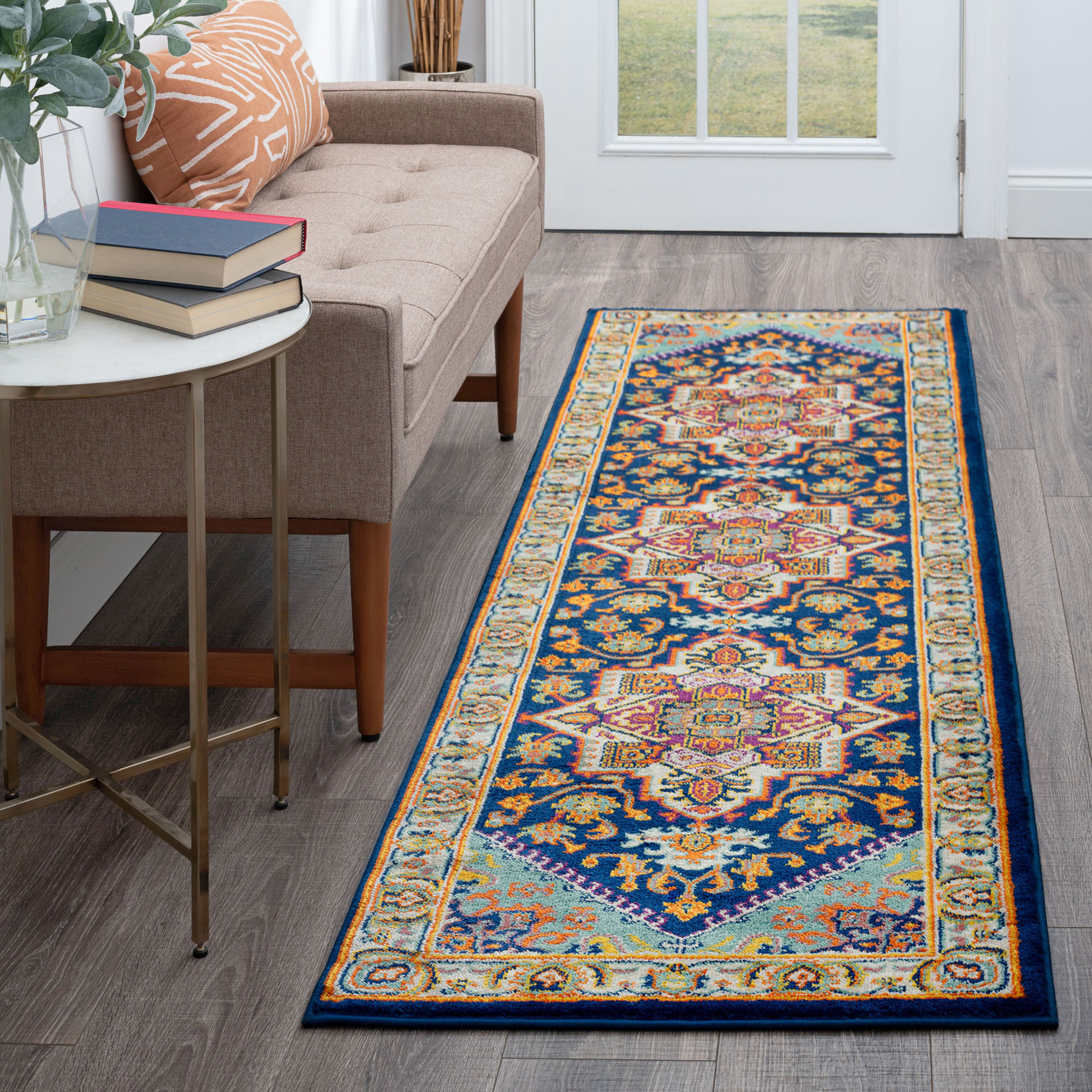 Tayse GEN1302 2X10 Generation 2 x 10 (ft) Loomed Polypropylene Aqua Rectangular Indoor Runner rug