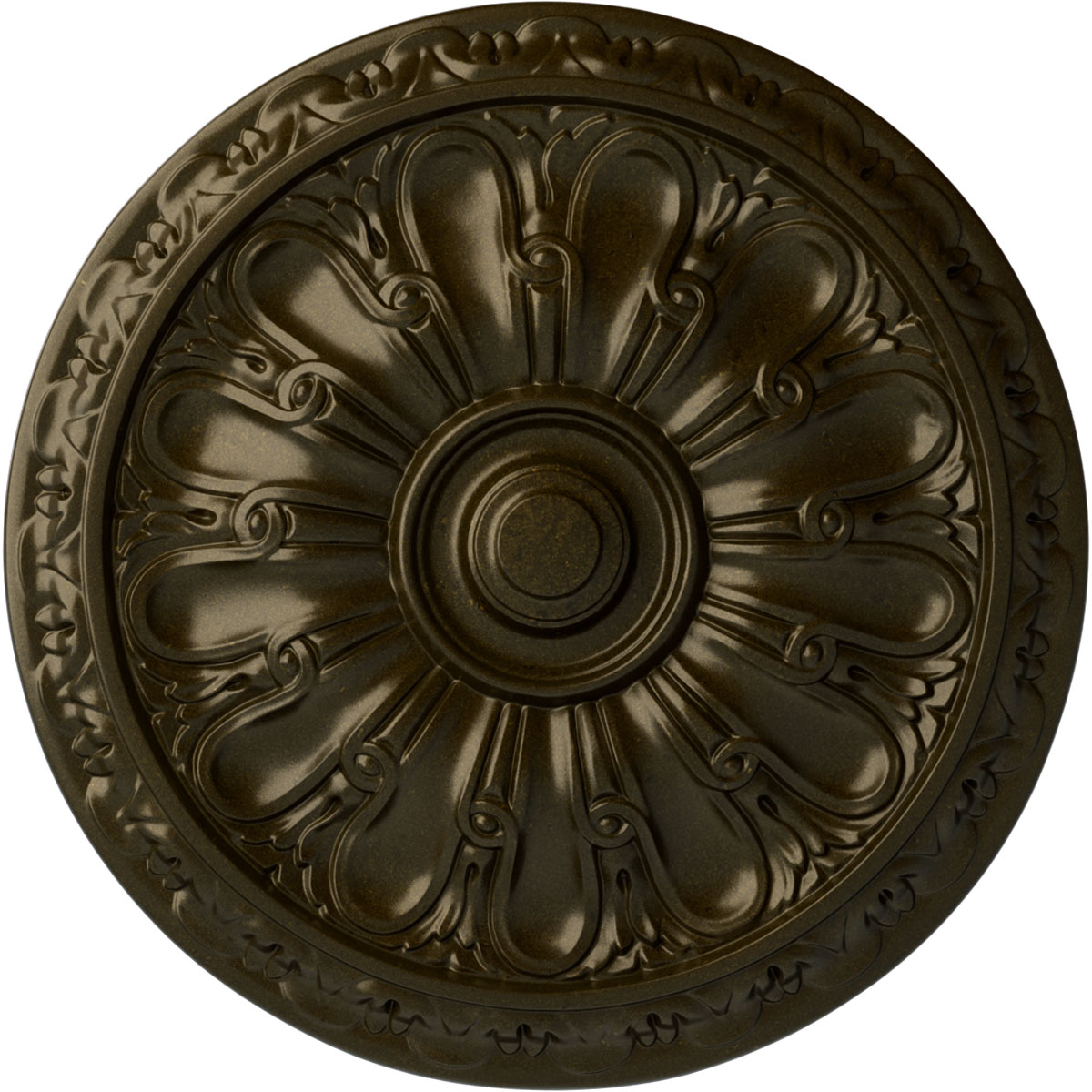 Ekena Millwork CM16KIGGS Kirke 15.75-in W x 15.75-in L Painted Green Gold Polyurethane Whole Ceiling Medallion