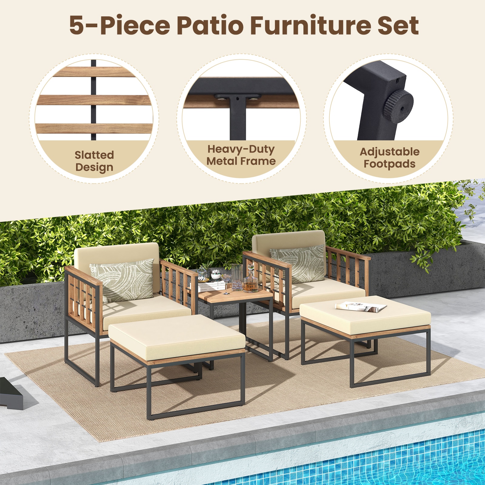 LIVIZA OUG71663BN-X Patio-Conversation-Sets - View #4
