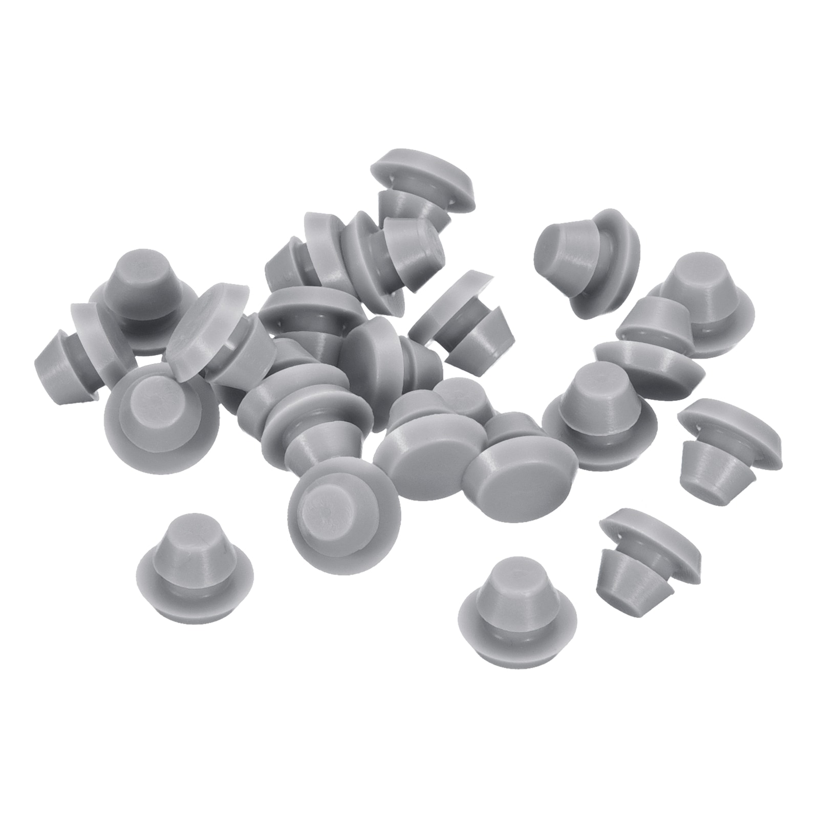 Unique Bargains 25pcs Silicone Plugs Rubber Round Snap in Locking Hole Plugs for 5-5.5mm Hole Hole Stoppers Waterproof Hole Plug for Metal Tube Furniture End Caps Inserts Grey