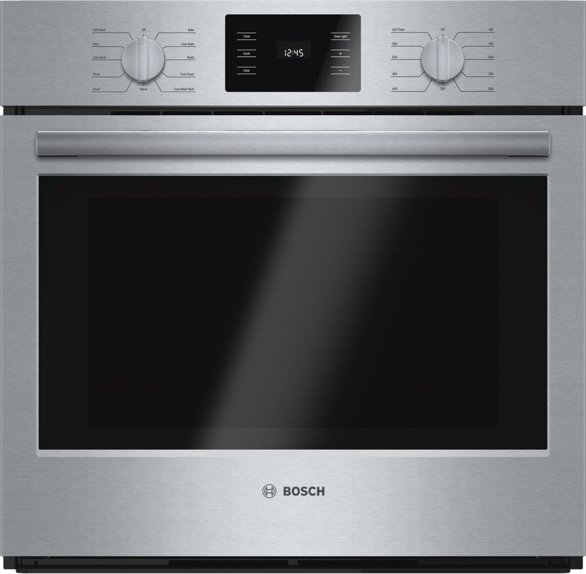 Bosch 500 Series 30 inch Single Electric Wall Oven True Convection and Self-cleaning ( Steel-Stainless )