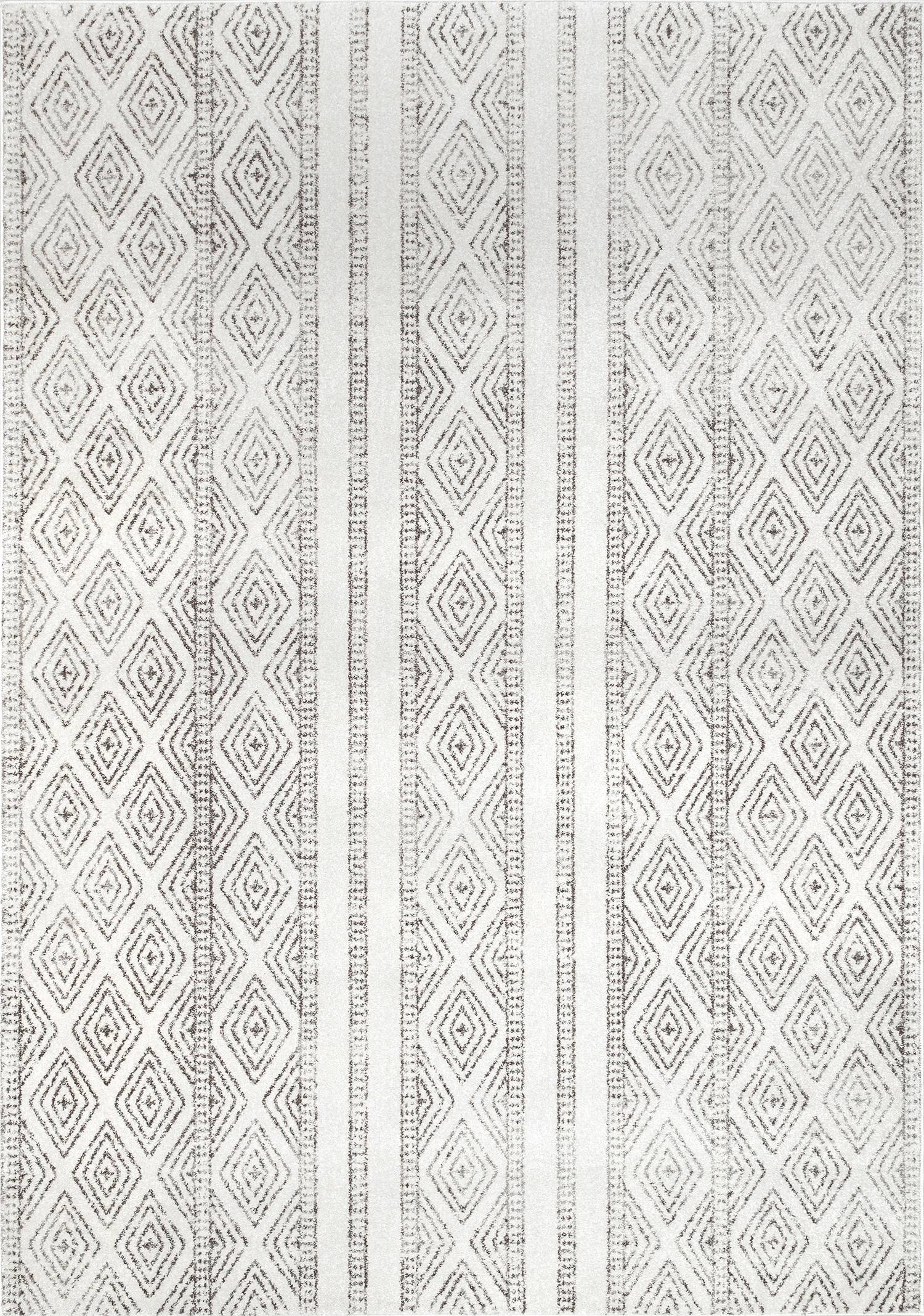 nuLOOM RZBD40A-206 2 x 6 (ft) Loomed Polypropylene Gray Rectangular Indoor Geometric Runner rug