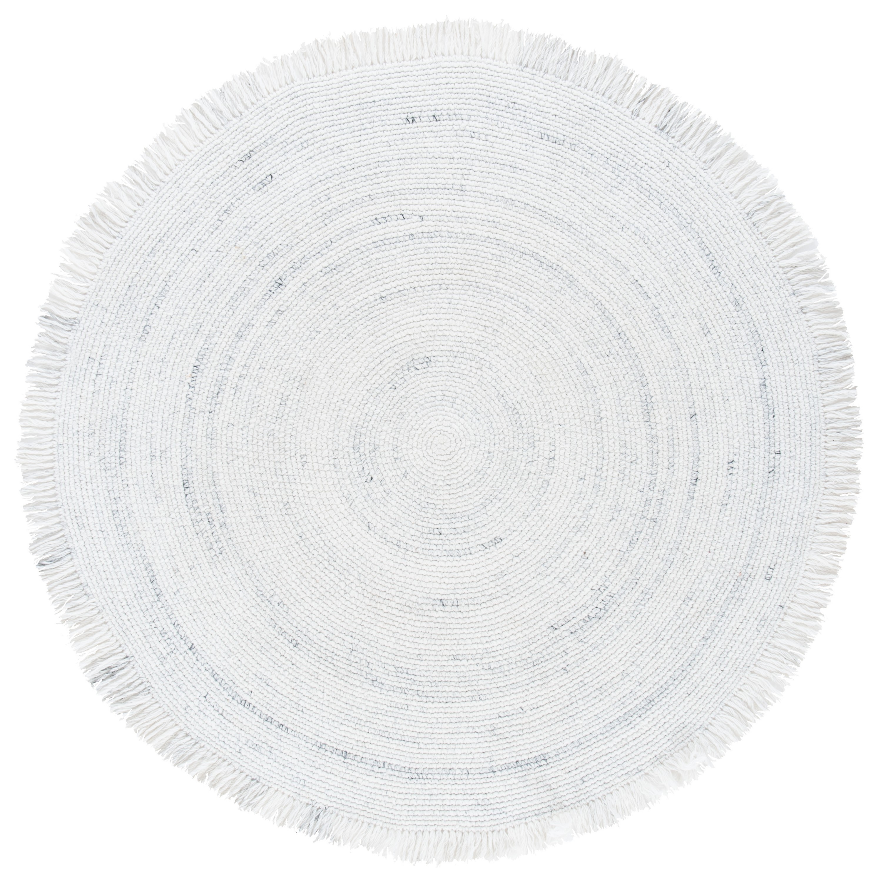 Ivory Braided Round Handmade Synthetic Area Rug, 4'