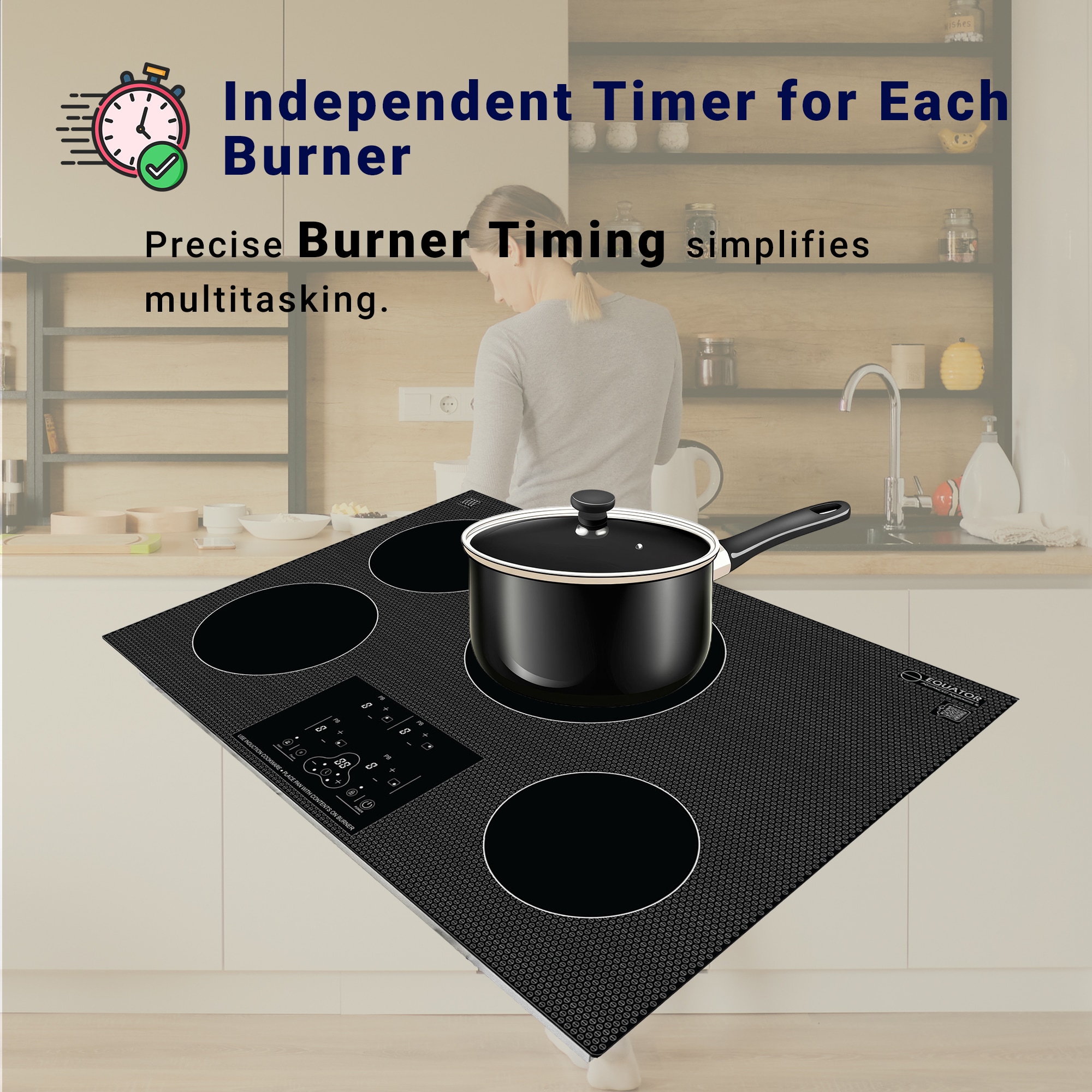 Equator 30" Black Ceramic 4 Burner Induction Cooktop