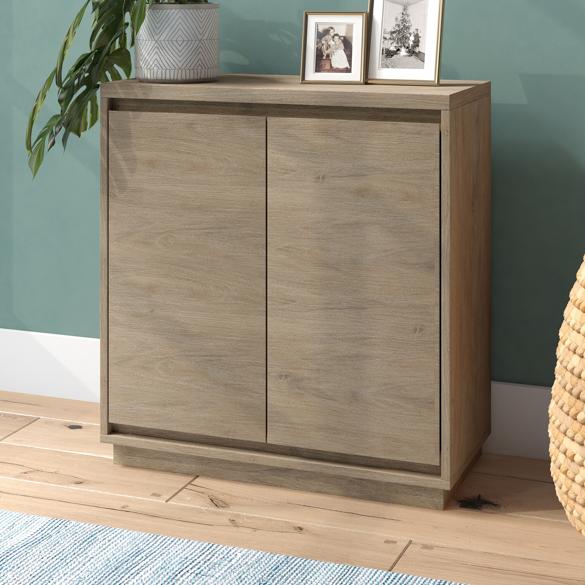 Hailey Home Presque Antiqued Gray Oak 2-Shelf Office Cabinet in the ...