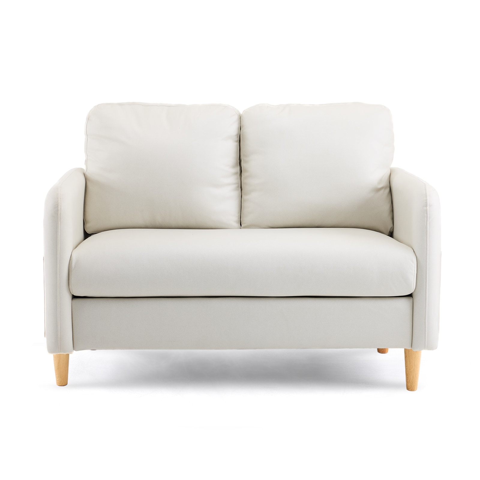 Outopee LO1G98000414 47.24-in Modern Cream White Microfiber Loveseat