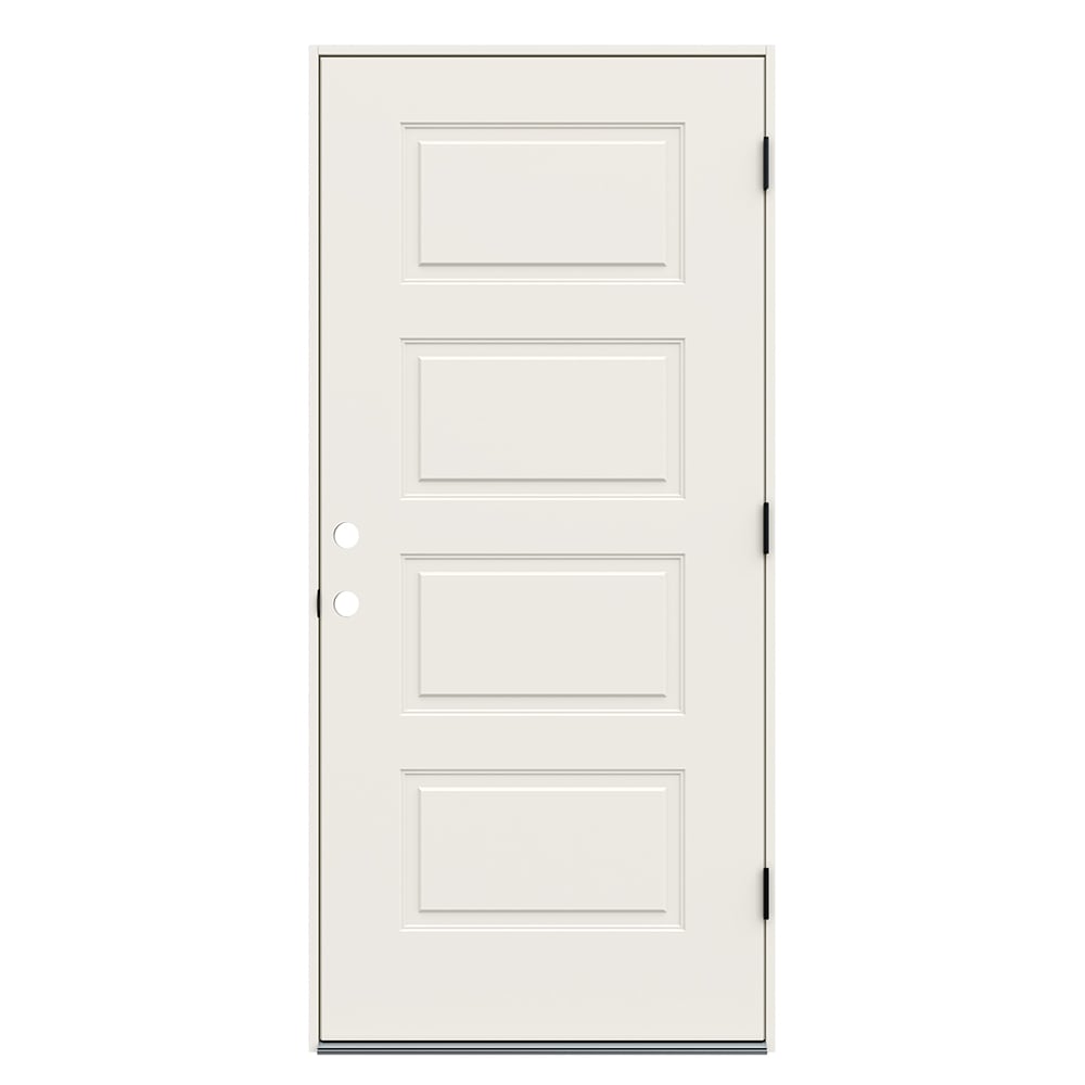 JELD-WEN JWPRO250500033 36-in x 80-in x Steel No glass Left-hand outswing Primed Prehung Front Door Insulating core