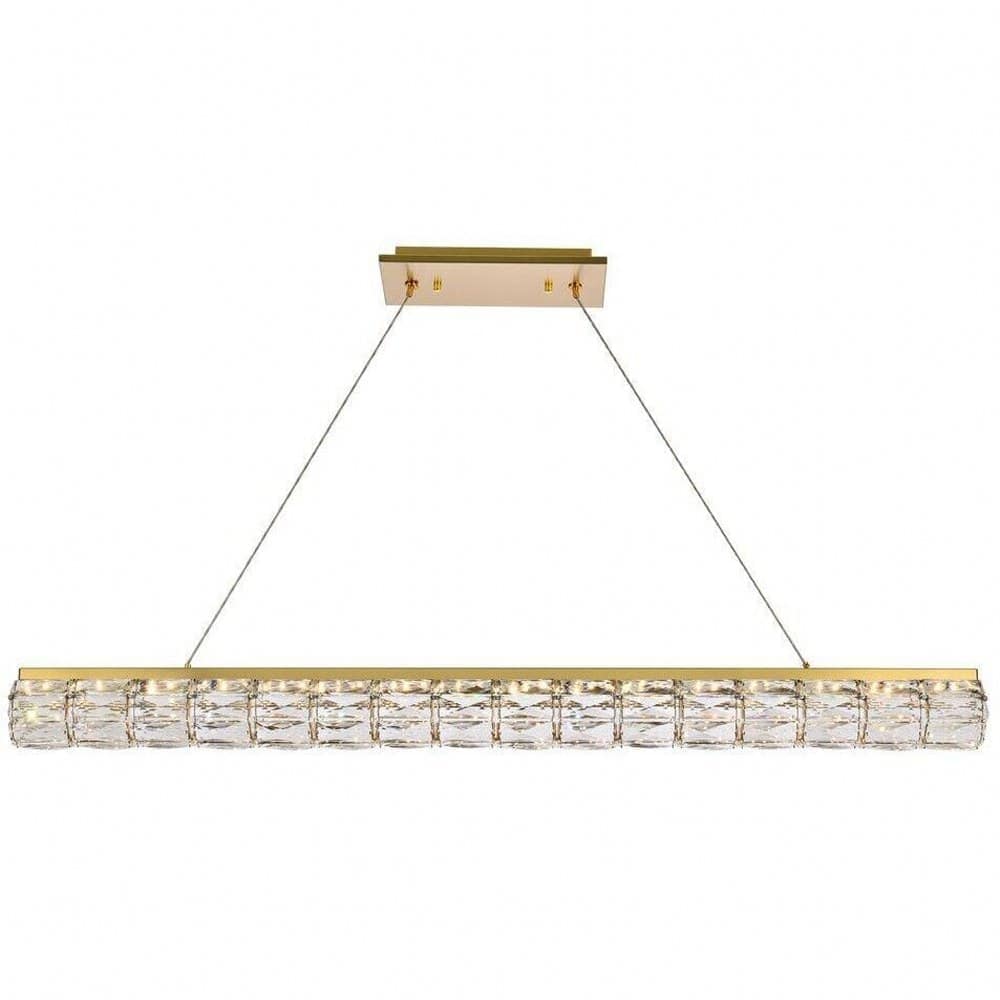Elegant Lighting A-EL-3501D48G Valetta 1 - Light Gold Modern - LED Crystal And Metal Pendant Light