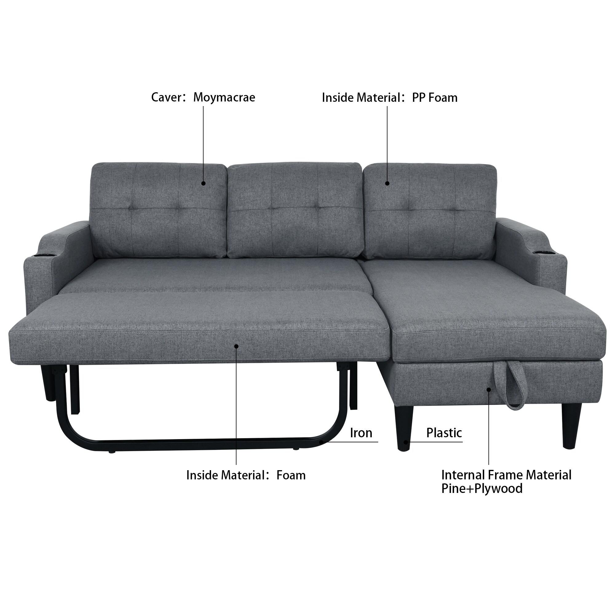 SINOFURN SYA370085GY Sofas-Loveseats - View #3