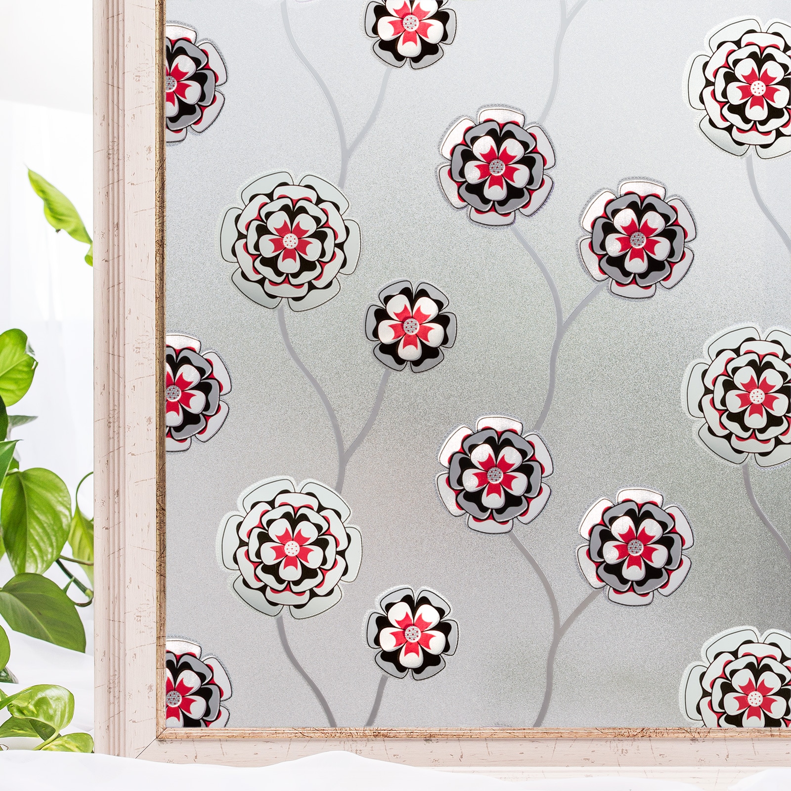 Cotton Colors CT044-R 35-1/4-in x 78-in red Decorative Window Film