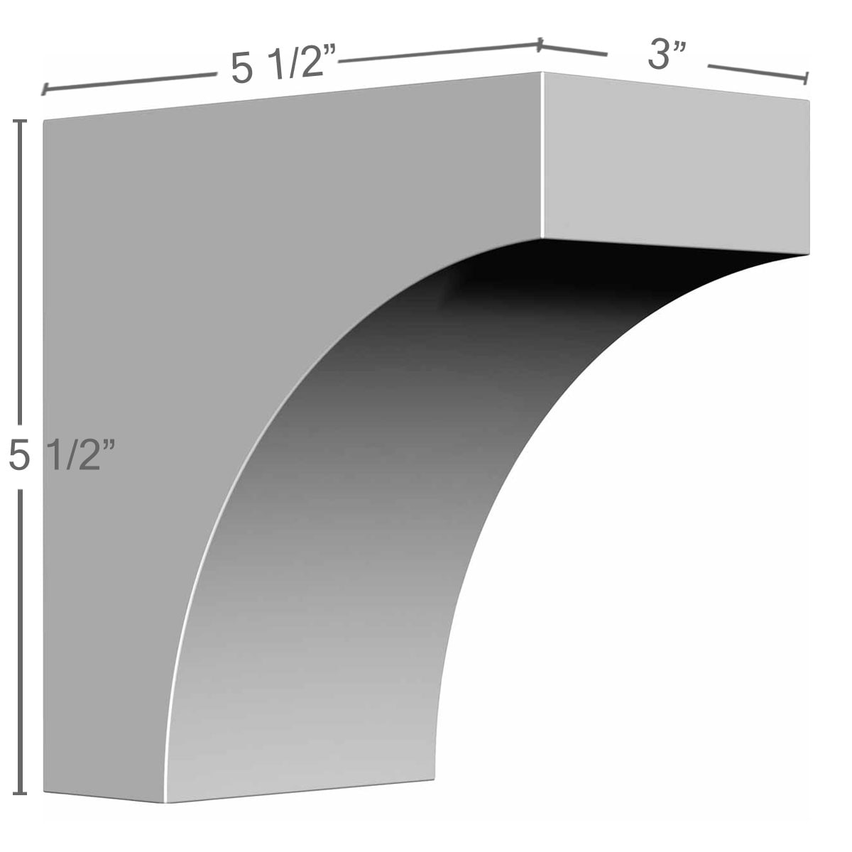 Ekena Millwork BKT03X05X05ST Exterior-Brackets-Braces - View #2