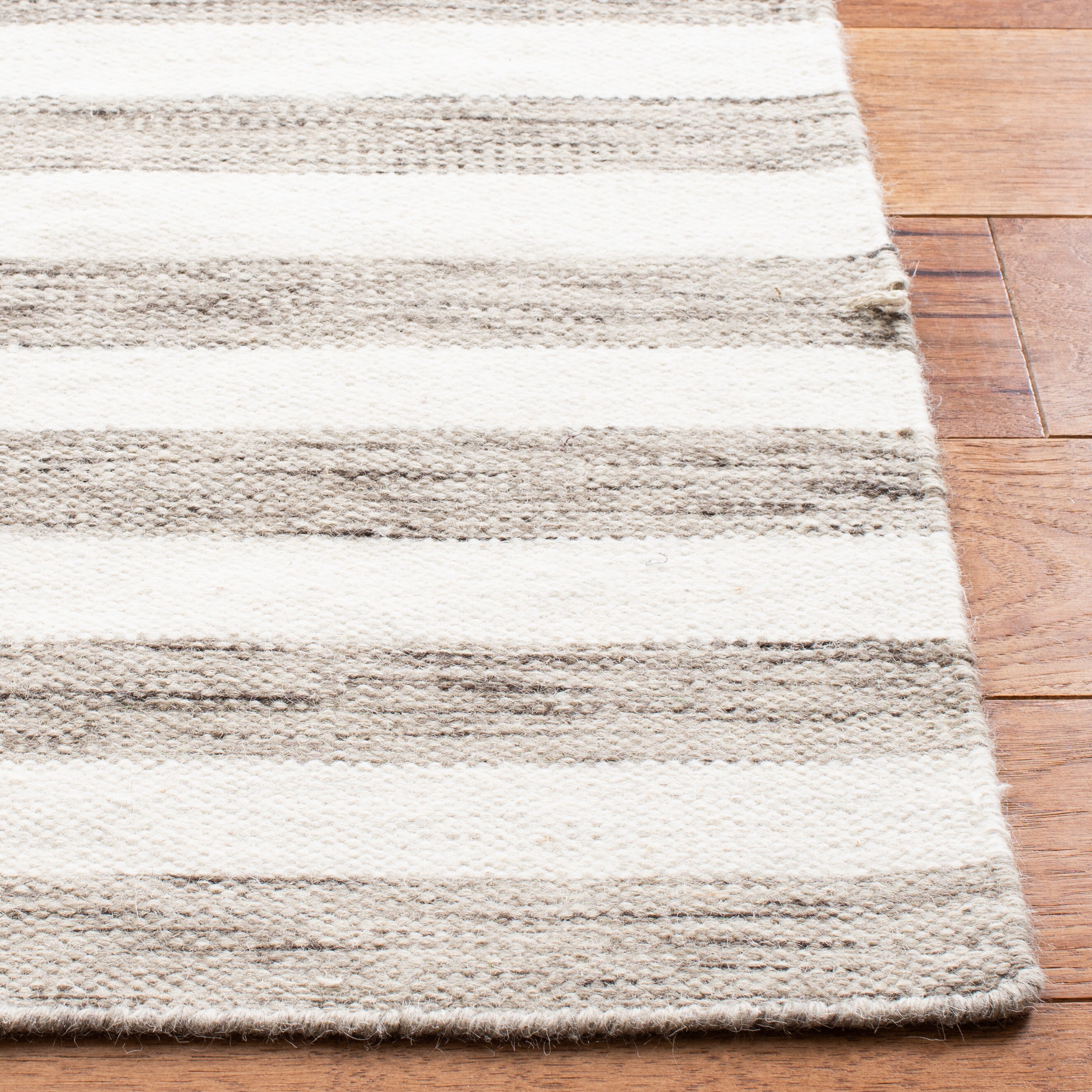 Handmade Moroccan Flatweave Wool Area Rug, Brown/Ivory, 3' x 5'