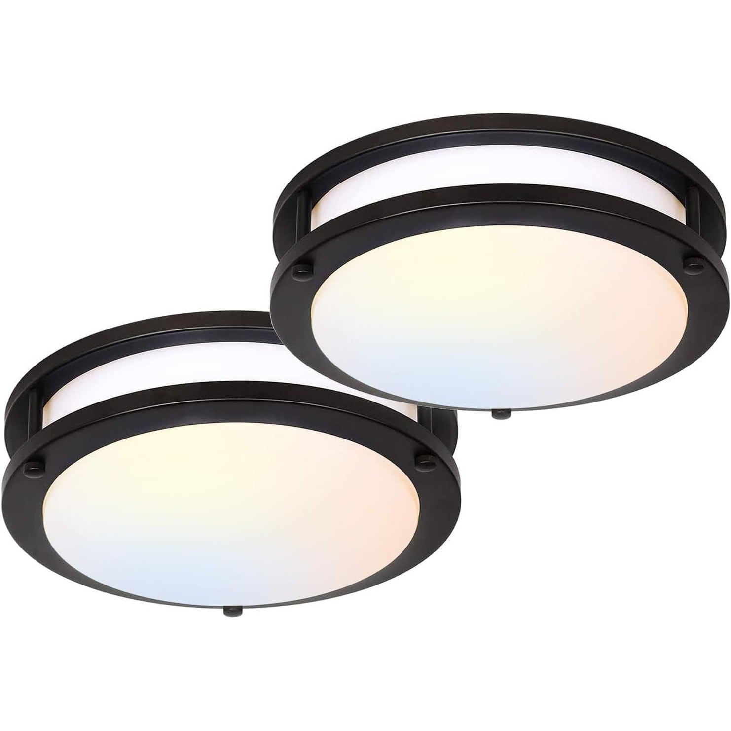 Slagawa  Oil Rubbed Bronze 13 Inch Flush Mount LED Ceiling Light 1300LM 5CCT Dimmable 2 Pack