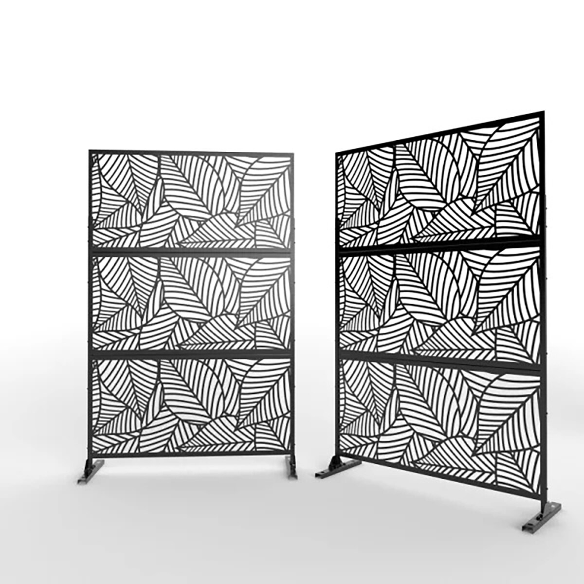 Kahomvis NEUT-QPD0-M4G 15-in x 47-in x 76-in Black Metal Steel Decorative Fencing
