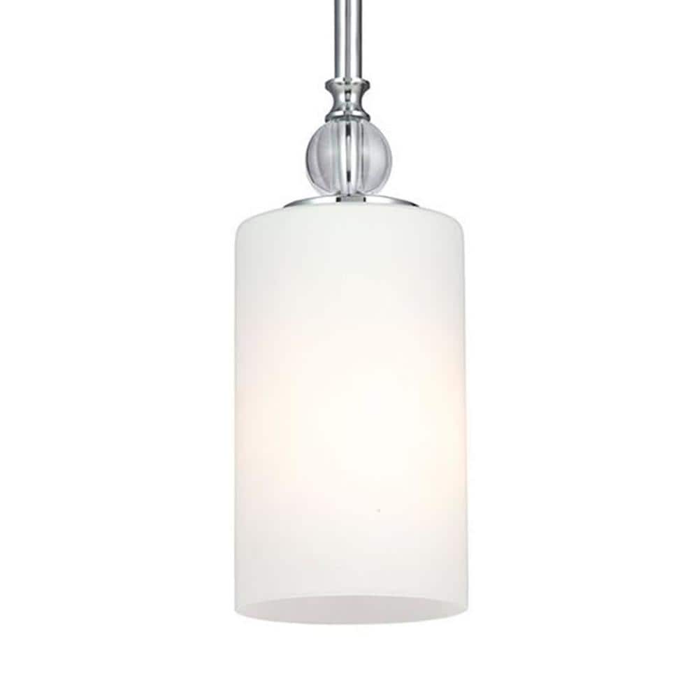 Generation Lighting 6113401-05 Englehorn Chrome Modern/Contemporary Etched Glass Cylinder Mini (Less Than 10-in) Hanging Mini