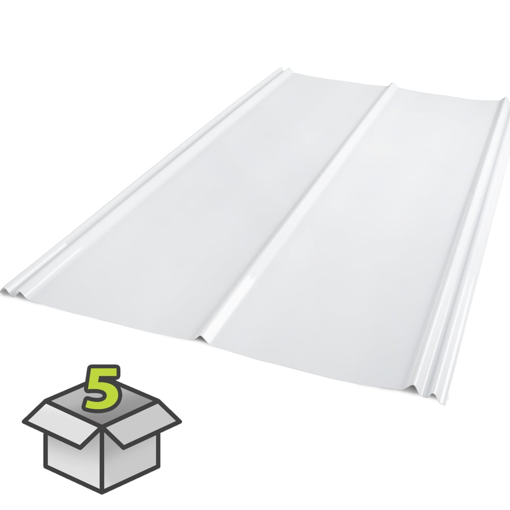 2-ft x 6-ft Corrugated White Polycarbonate Plastic Roof Panel 5-Pack | - SUNSKY 401027