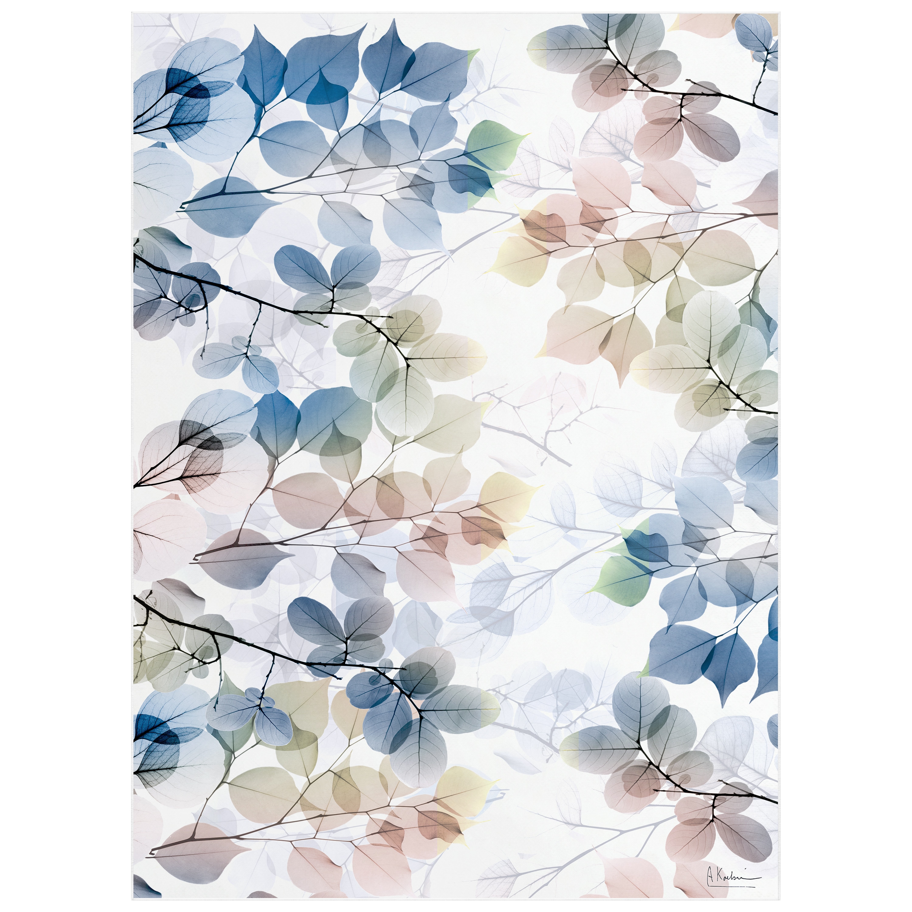 Empire Art Direct TDA-AD732-0810C2 8 x 10 (ft) Polyester Multi-Colored, Blue, Red, Green, Gray Rectangular Indoor Floral/Botanical Area rug