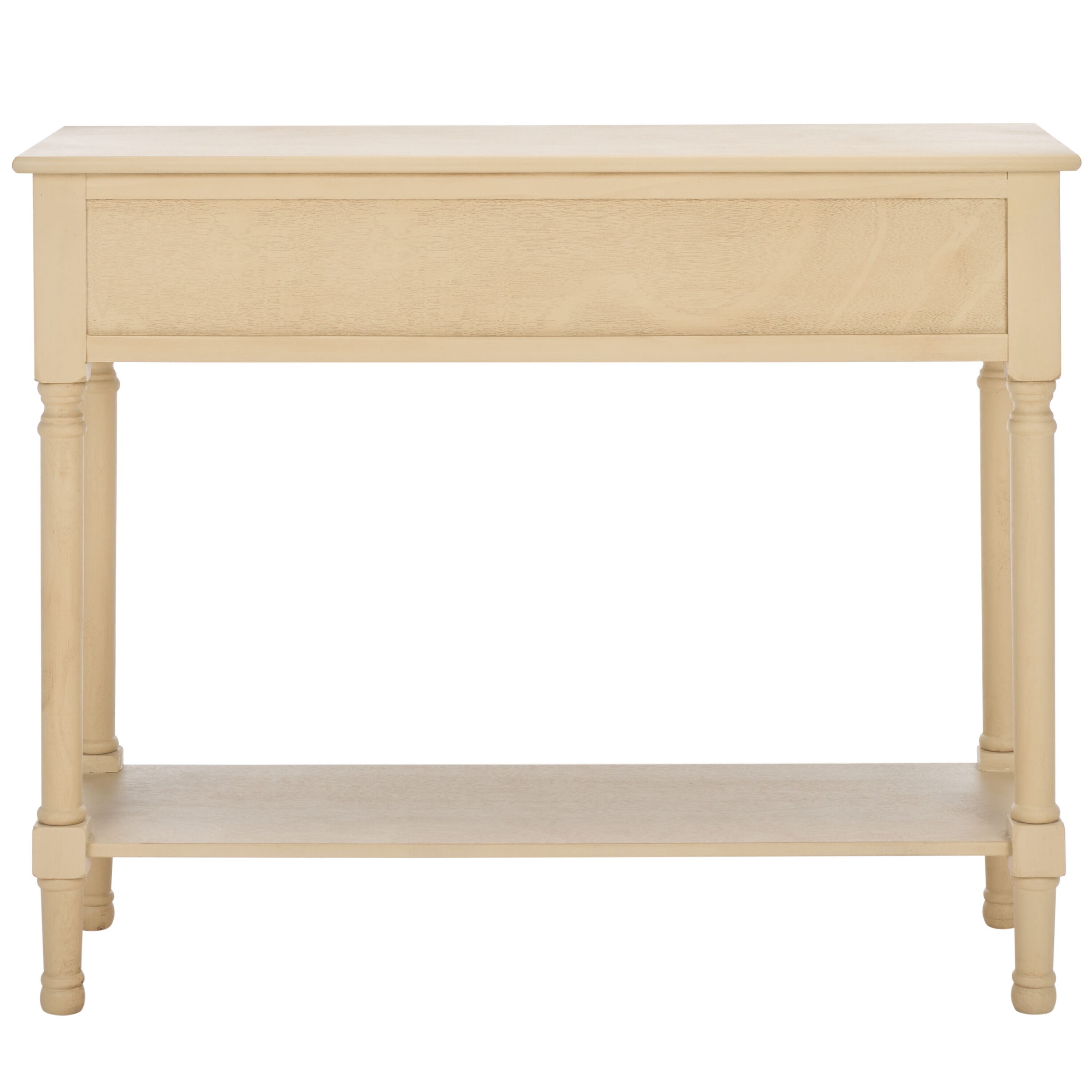 Natural Wood and Metal 2-Drawer Console Table