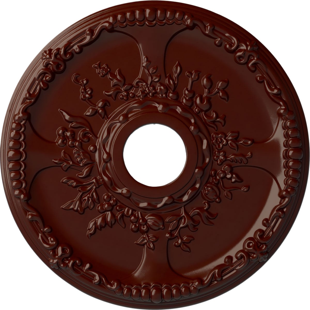Ekena Millwork CM18SEBMF Antioch 18-in W x 18-in L Painted Brushed Mahogany Polyurethane Whole Ceiling Medallion