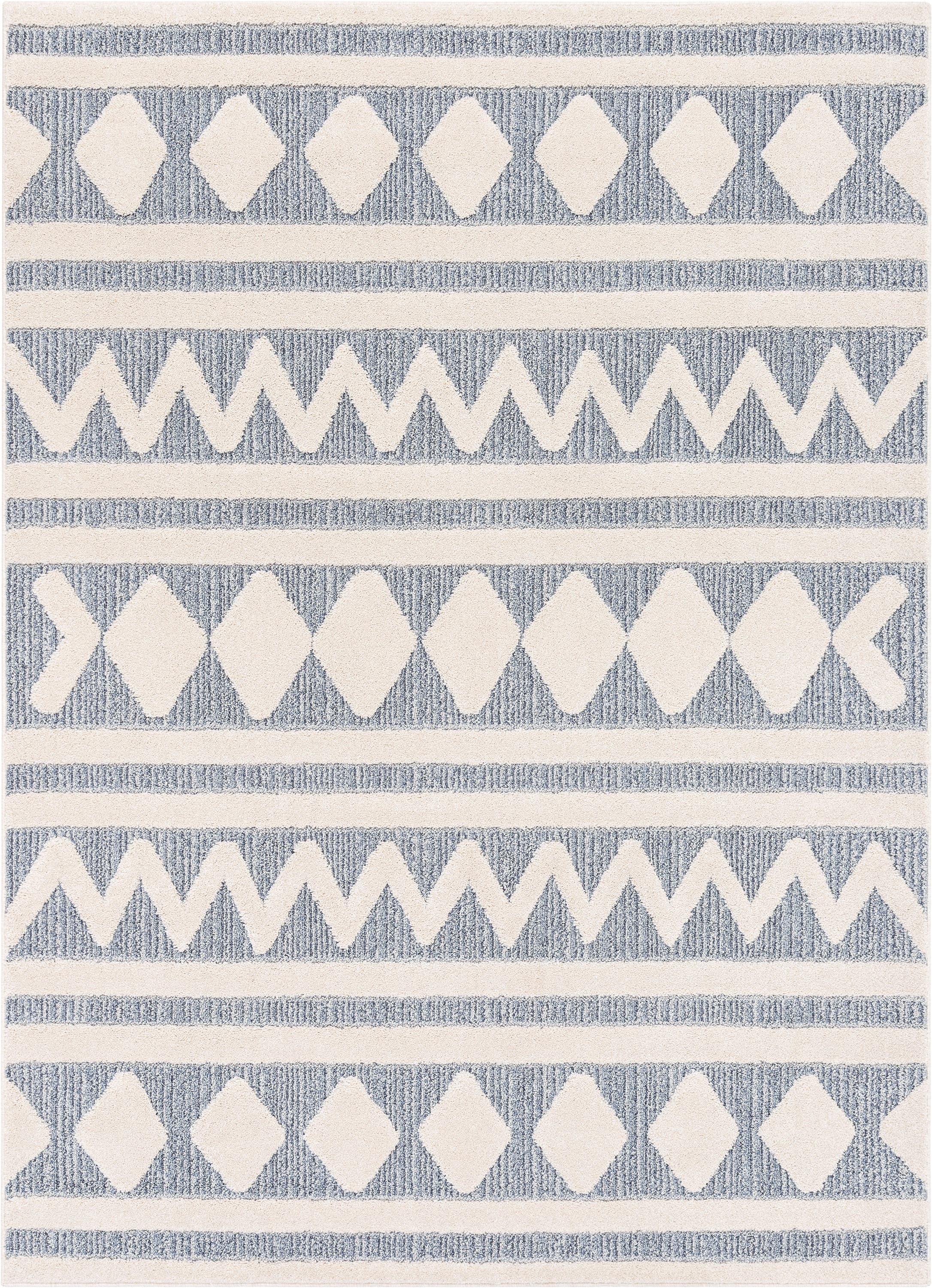 Modern Harlow Moroccan Diamond Light Blue 8' x 10' Area Rug