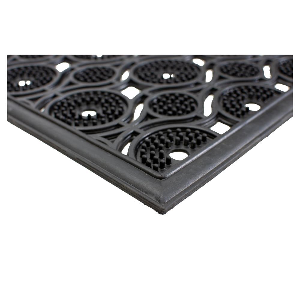 Nobe Black Rubber Rectangular Indoor/Outdoor Doormat 18" x 30"