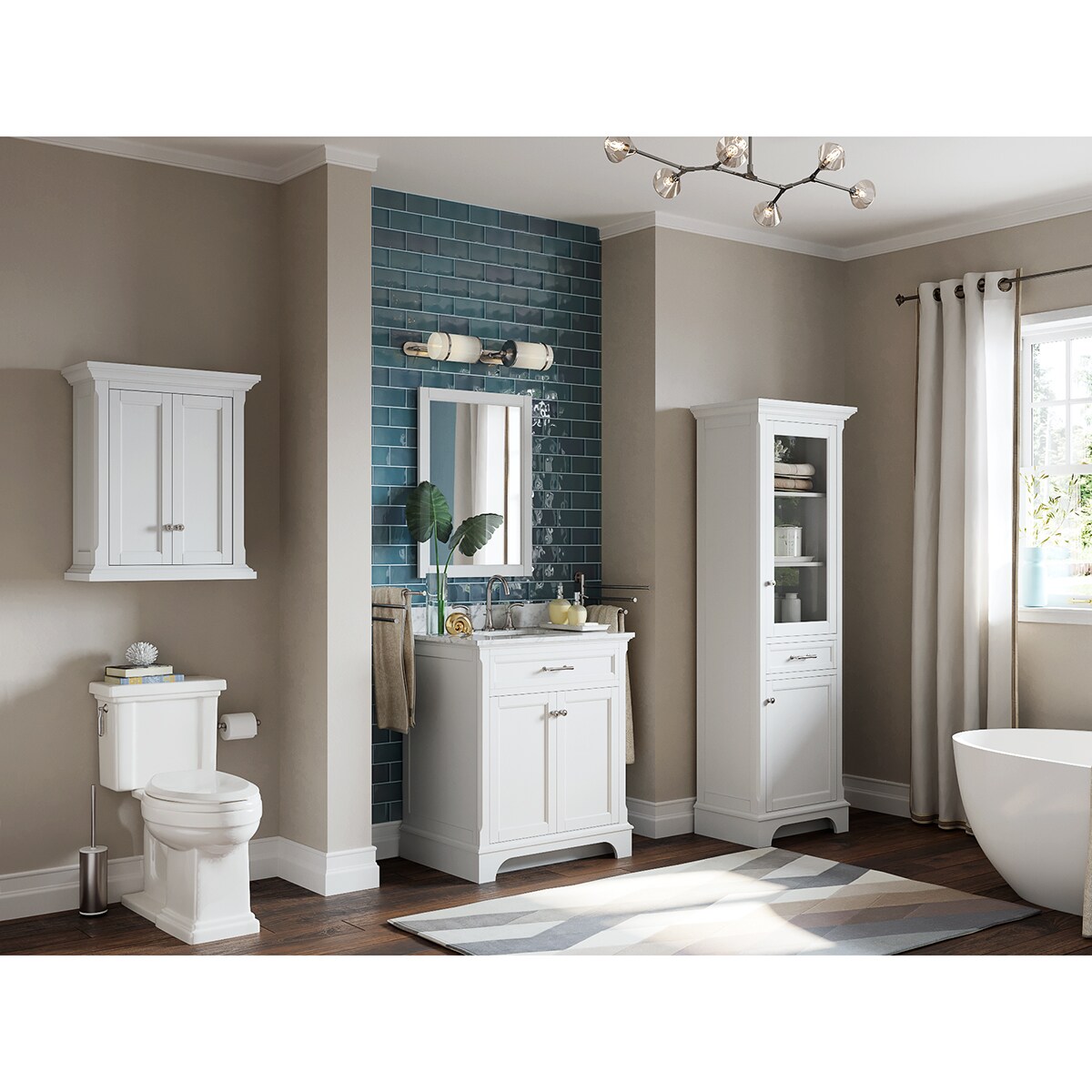 allen + roth Roveland 30-in White Undermount Single Sink Bathroom ...