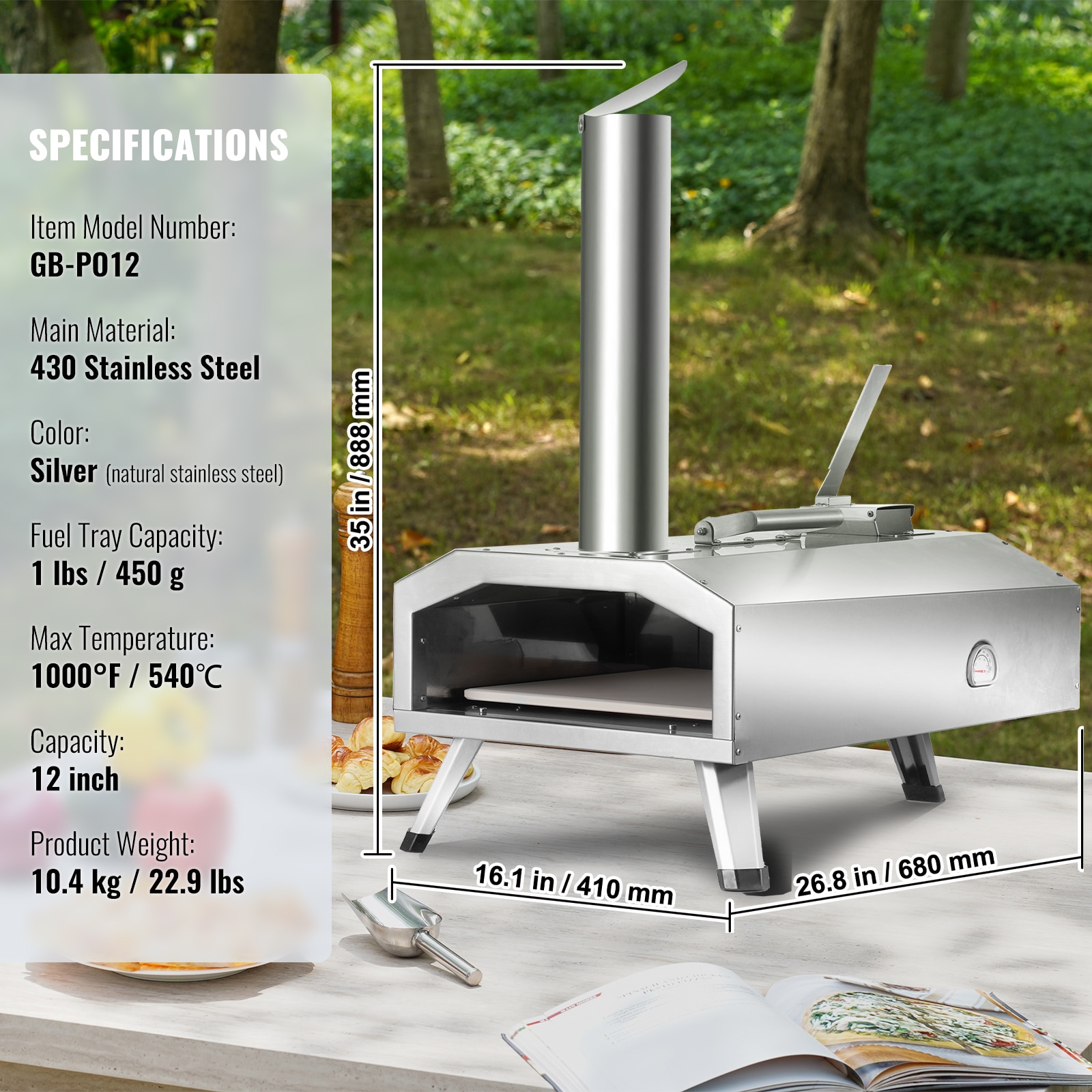 VEVOR BXPSL12YCKLB109Y9V0 Outdoor-Pizza-Ovens - View #8