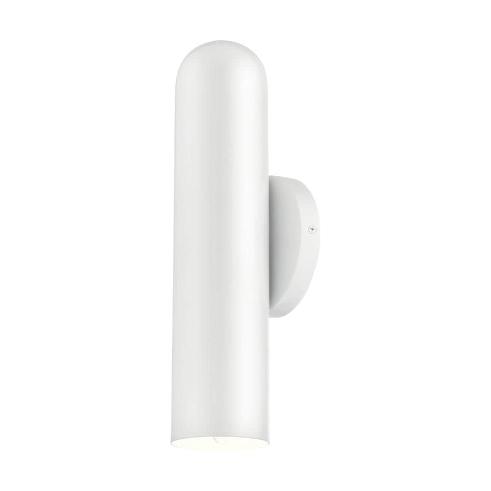 Ardmore Chic Shiny White Hand-Welded Sconce with Candelabra Bulb