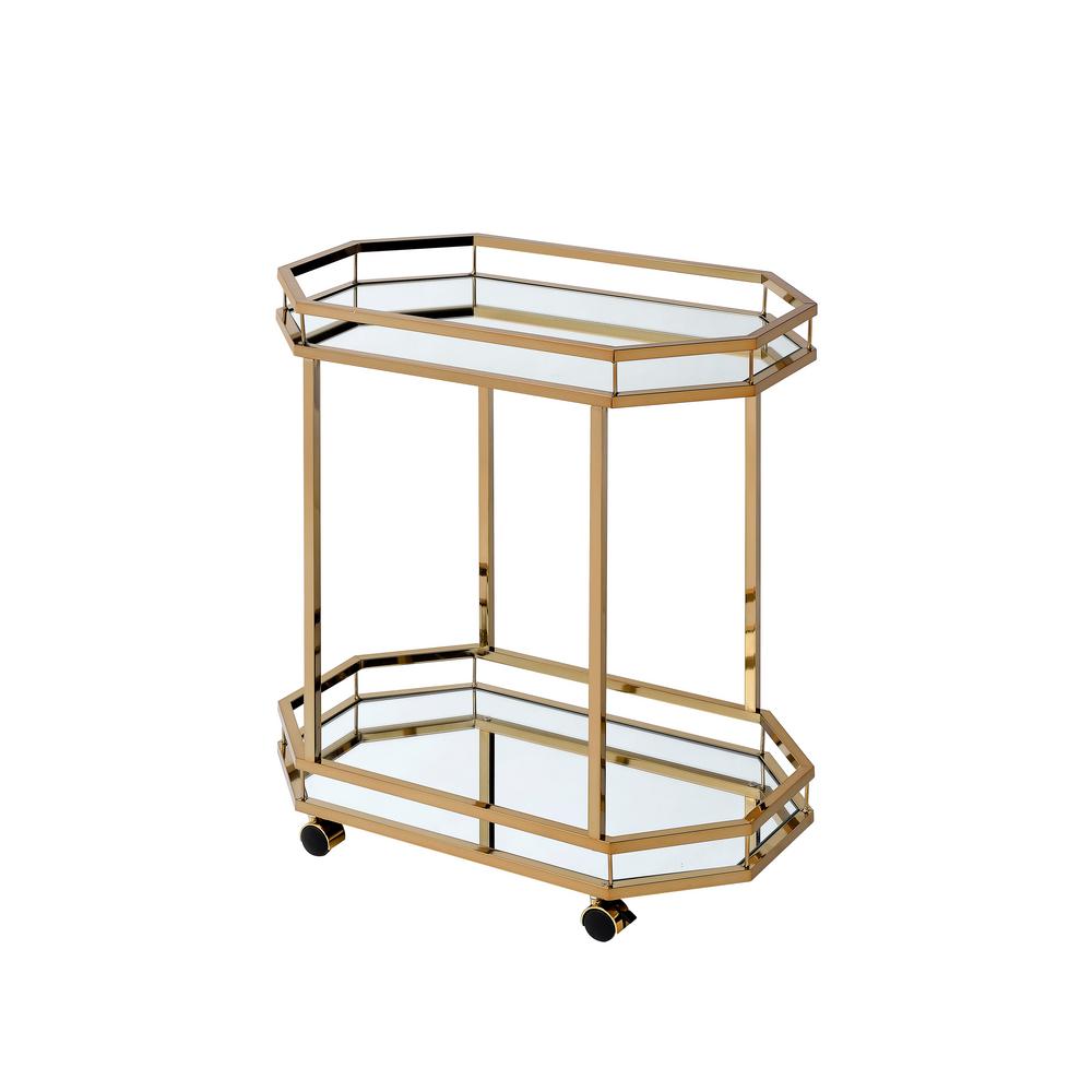 Damerin ZQ-DS-F21 2 -Tier Brown Glass Storage bin rack ( 17-in W x 28-in D x 30-in H )