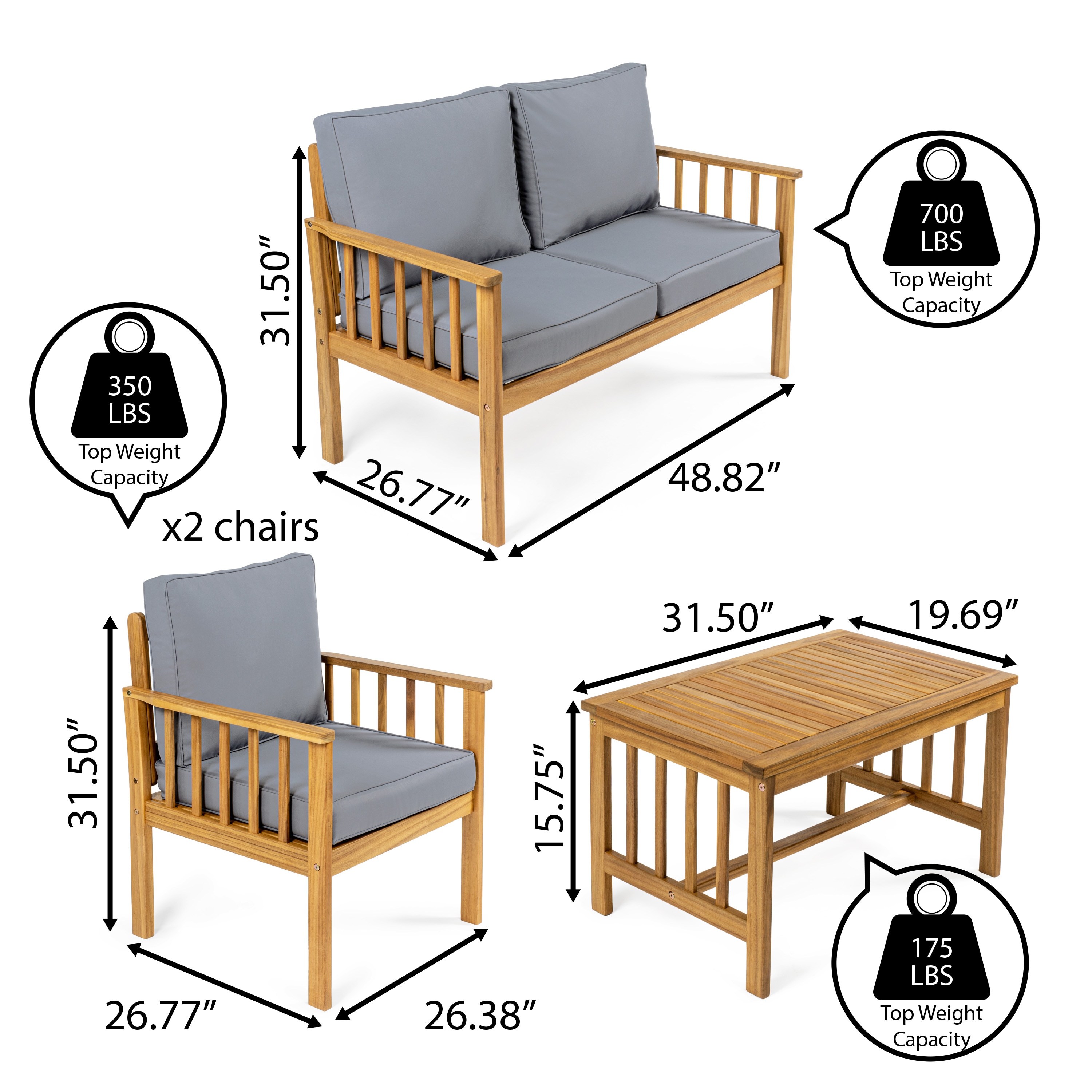 JONATHAN  Y LVG1201A-4SET Patio-Conversation-Sets - View #6