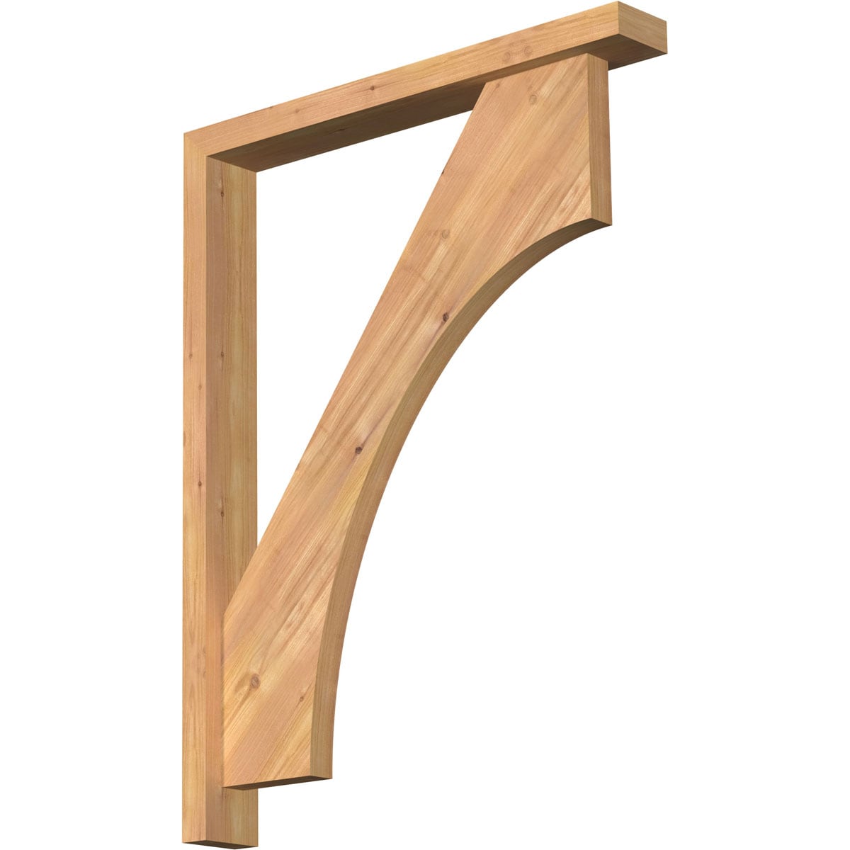 Ekena Millwork 1464428 Westlake Block Smooth Bracket with Offset Brace 3-1/2-in x 26-in x 34-in Western red cedar Brown Wood Standard bracket