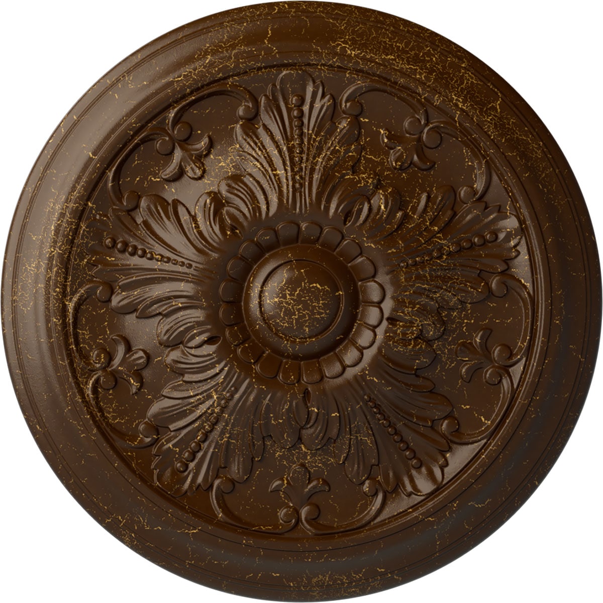 Ekena Millwork CM17VIRBC Vienna 16.875-in W x 16.875-in L Painted Root Beer Crackle Polyurethane Whole Ceiling Medallion
