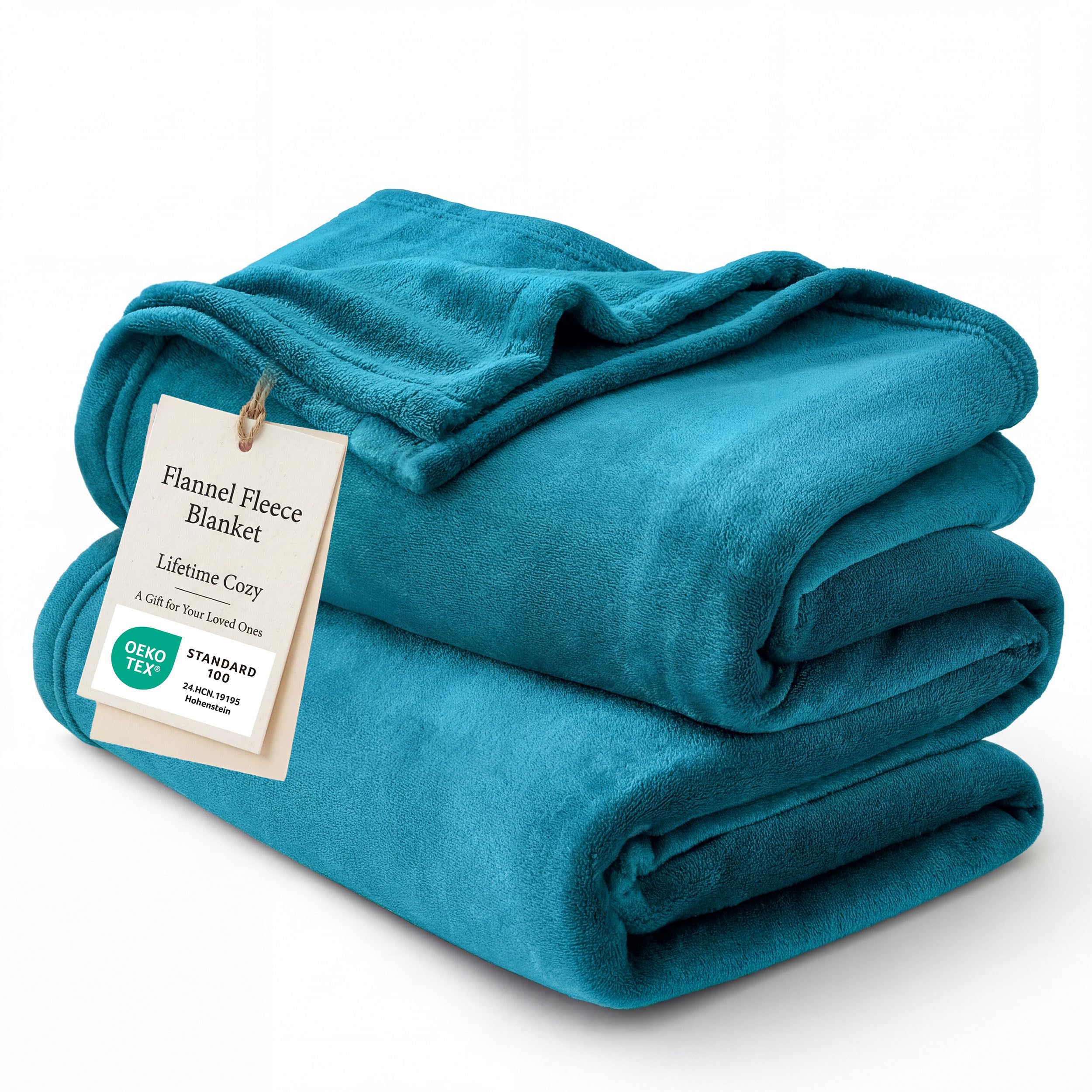 Bedsure 43x55 Kids Size 1-Piece Teal Flannel Blanket