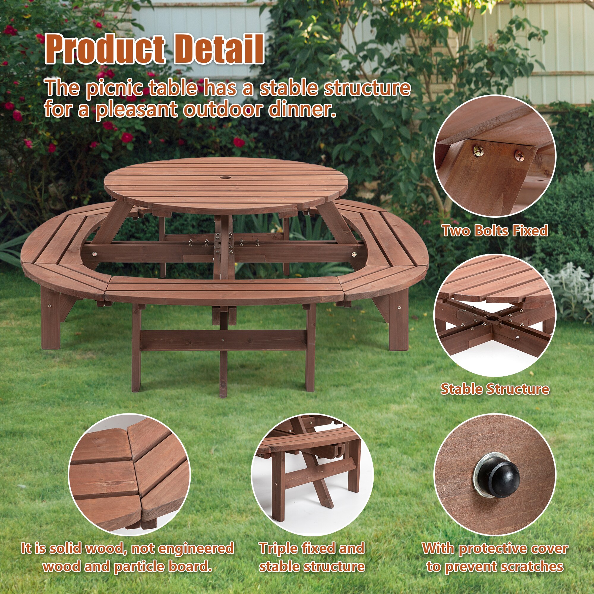 WELLFOR PECG-012 Picnic-Tables - View #7
