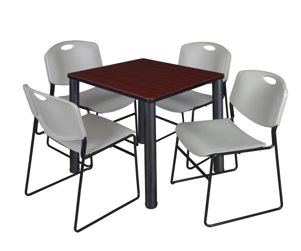Regency TB3030MHBPBK44GY Breakroom Brown 4-Person Training Table (30-in W x 29-in H)