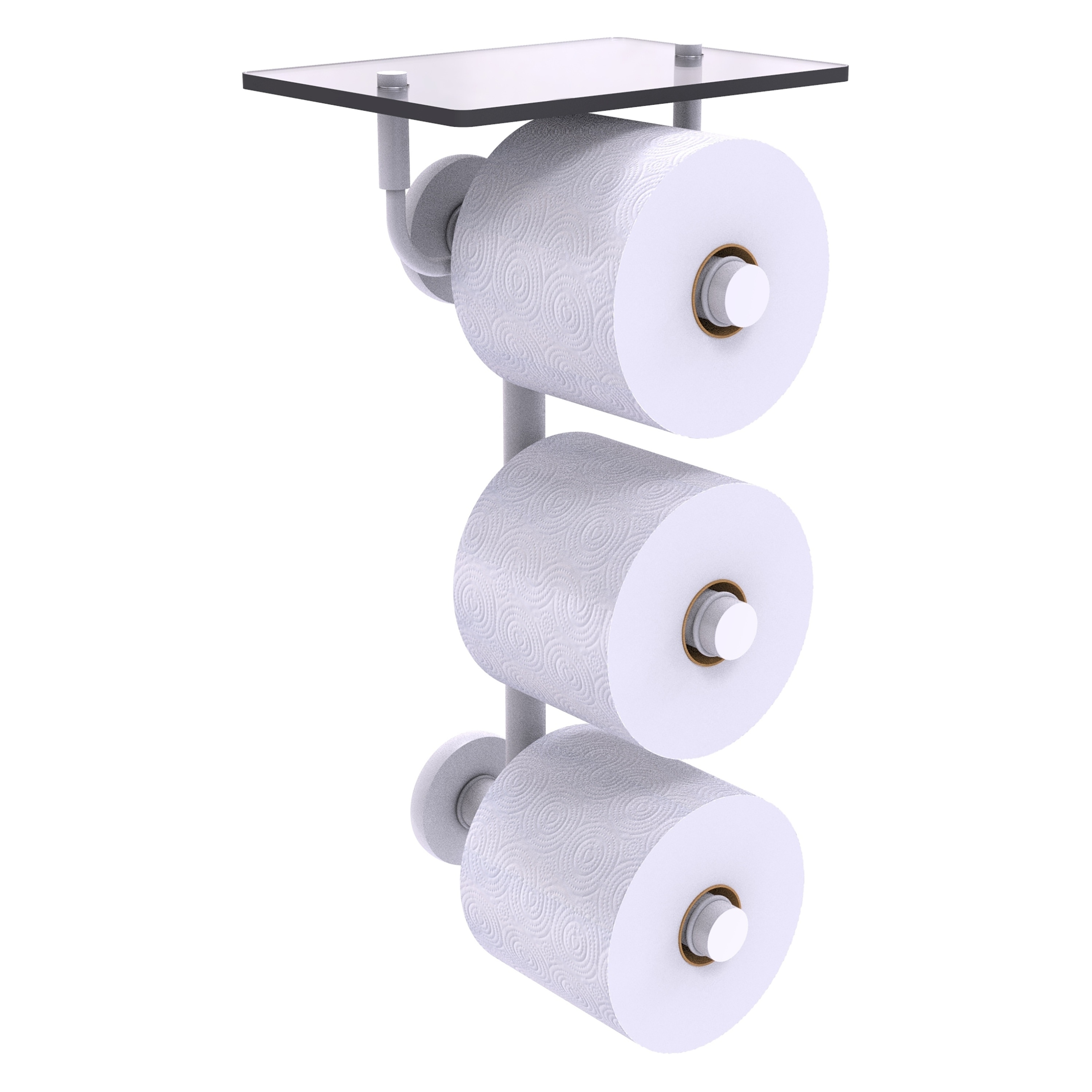 Allied Brass P1000-35-3VS-WHM Prestige Skyline Matte White Wall mount Double post Toilet Paper Holder 3 -Rolls